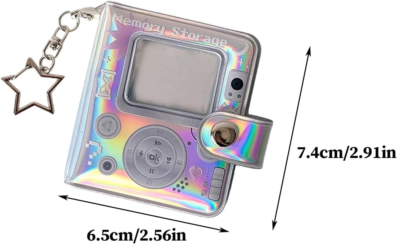 Huvqianu Photo Book Keychain - Cute Retro Double-Sided Small Portable Keychain - Picture Album Book - for Family Kids Christmas Holiday Party Vacation Memorial Pregnancy Birth Growth Home - Memory Storage image number 2