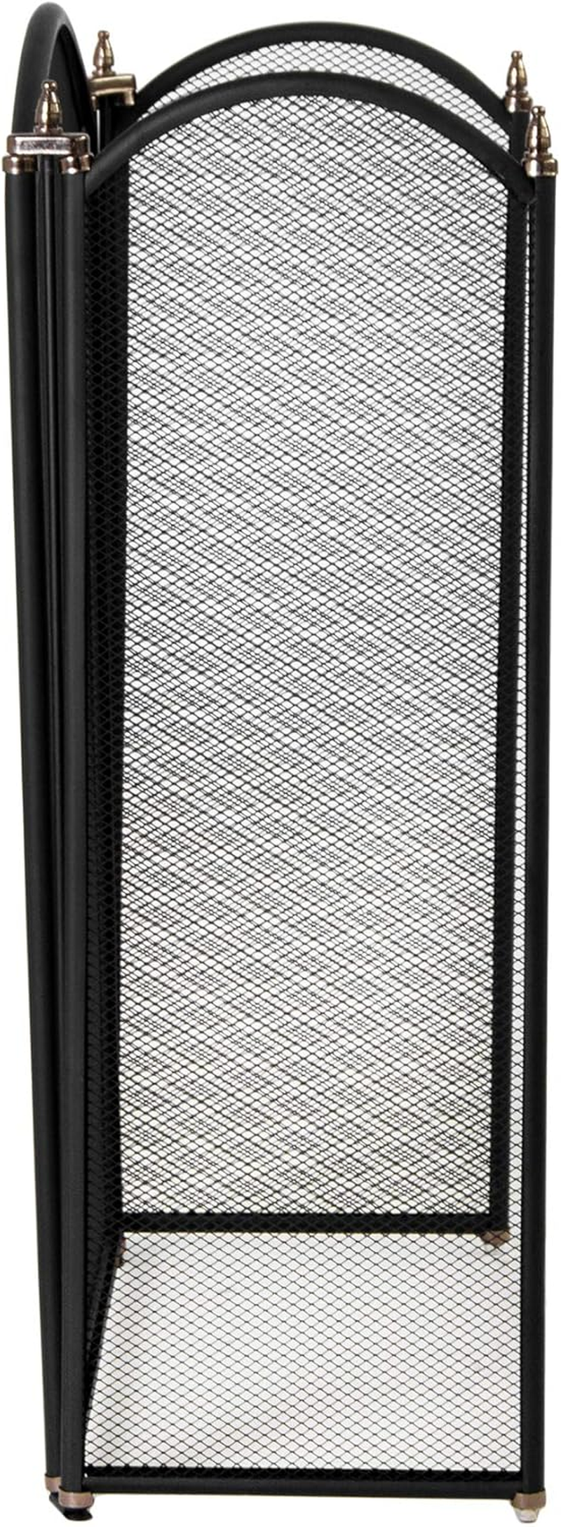 Fire Vida Selby 3 Panel Fire Screen Spark Fire Guard, Metal, Black image number 2