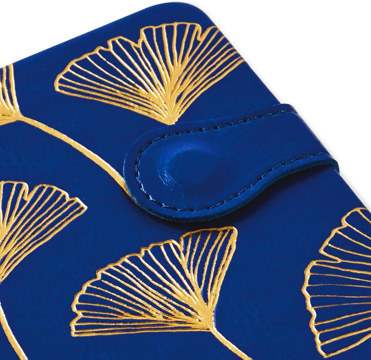 Hallmark Gingko Leaves Slim Journal - Hardcover Notebook - with Ribbon Bookmark - Regal Dark Blue Diary with Gold Foil Ginko Leaves image number 4