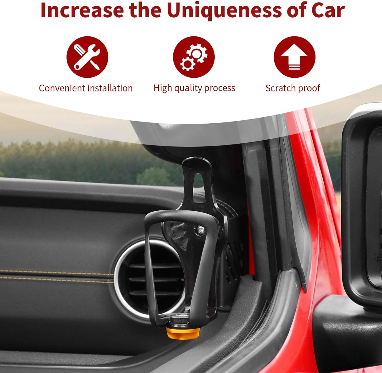 PDKLIN for Jeep JL Front Door Side Cup Holder for Jeep Wrangler JL Jlu/Gladiator JT 2018-2024 Accessories Passenger Cup Holder (Right) image number 1