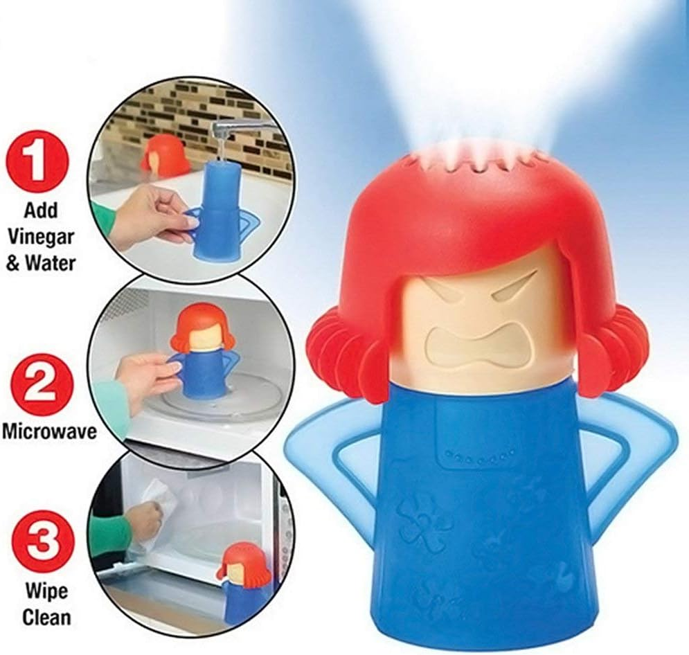 Angry Mama Microwave Cleaner Angry Mom Microwave Oven Steam Cleaner and Disinfects with Vinegar and Water for Kitchens, Steamer Cleaning Equipment Easily Cleans the Crud in Minutes (Blue) image number 5