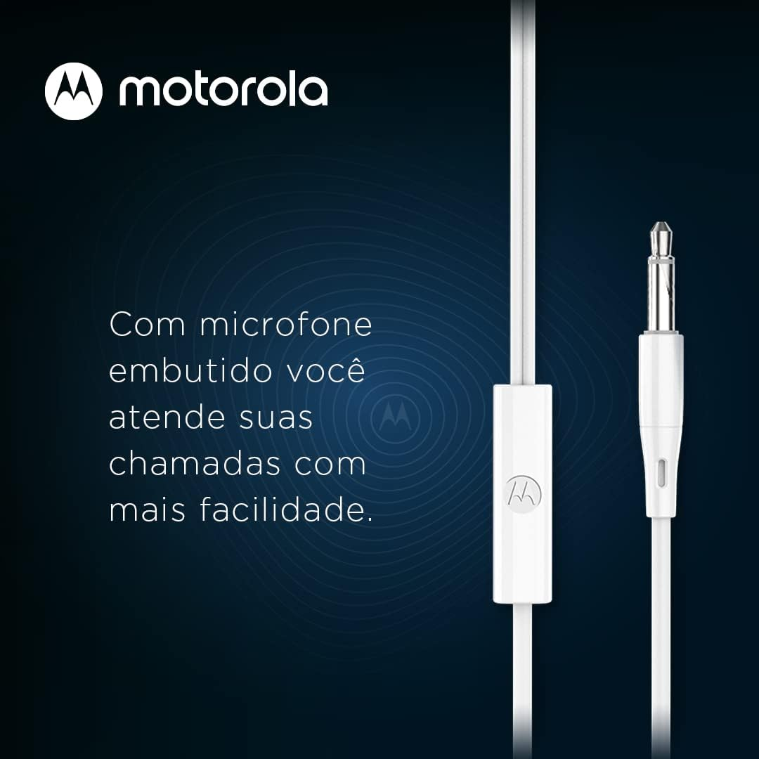 Motorola Sound Earbuds 105 - Wired In-Ear Stereo Headphones with Microphone for Hands-Free Calls - White image number 3