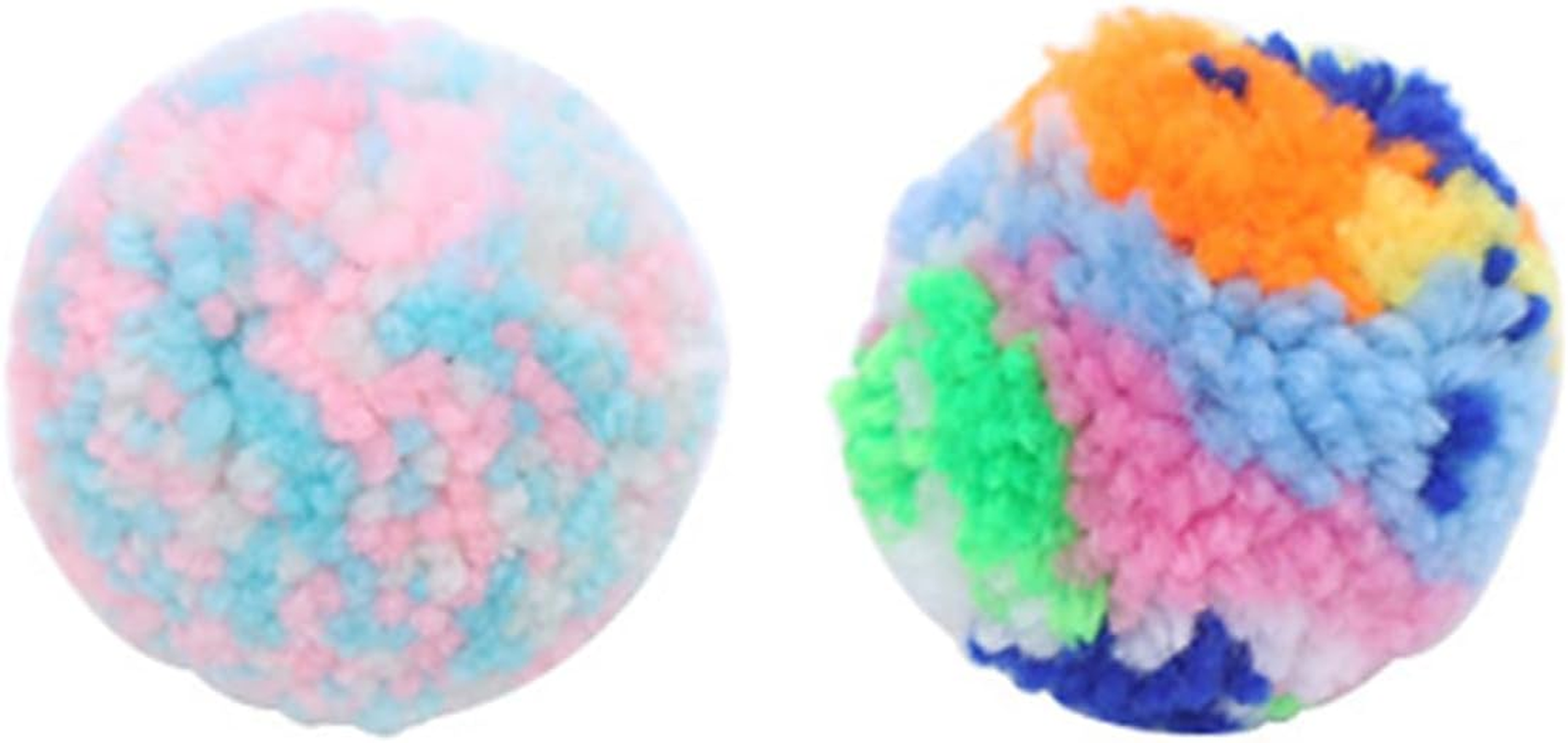 Sarini 2 Pcs Assorted Color Cat Ball, Interactive Colorful Woolen Yarn Cat Balls, Cat Balls Kitten Chasing Games for Indoor Playing,Chasing/Teeth Grinding/Chewing/Training image number 4