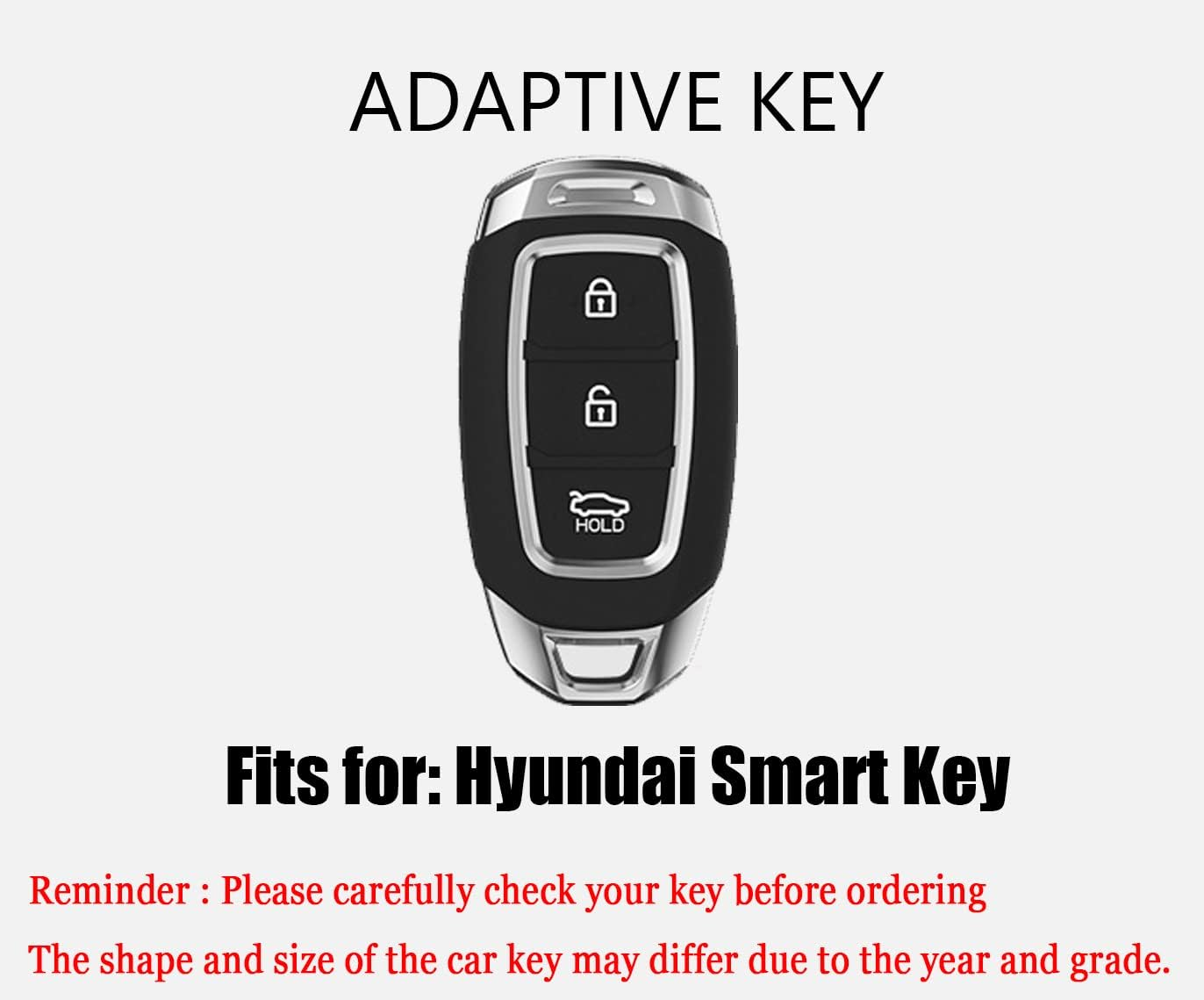 HIBEYO TPU Carbon Fiber Texture Car Key Fob Cover with Keychain Fits for Hyundai Solaris I20 Ix25 Creta Car Key Case Cover - Green image number 7
