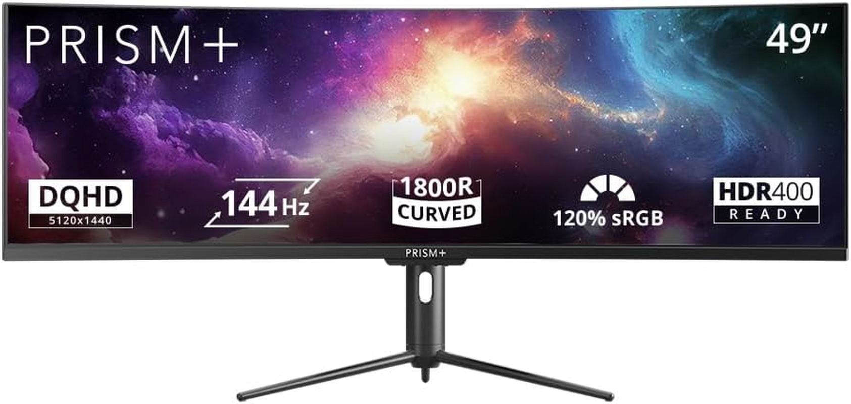 Prism+ X490 49" Curved Super Ultrawide Gaming Monitor, 32:9 DFHD (3840X1080), 144Hz, 7Ms, Adaptive Sync Technology, Ergonomic Stand, Zerobezel, Eye Care Technology, 3 Yrs Warranty image number 5