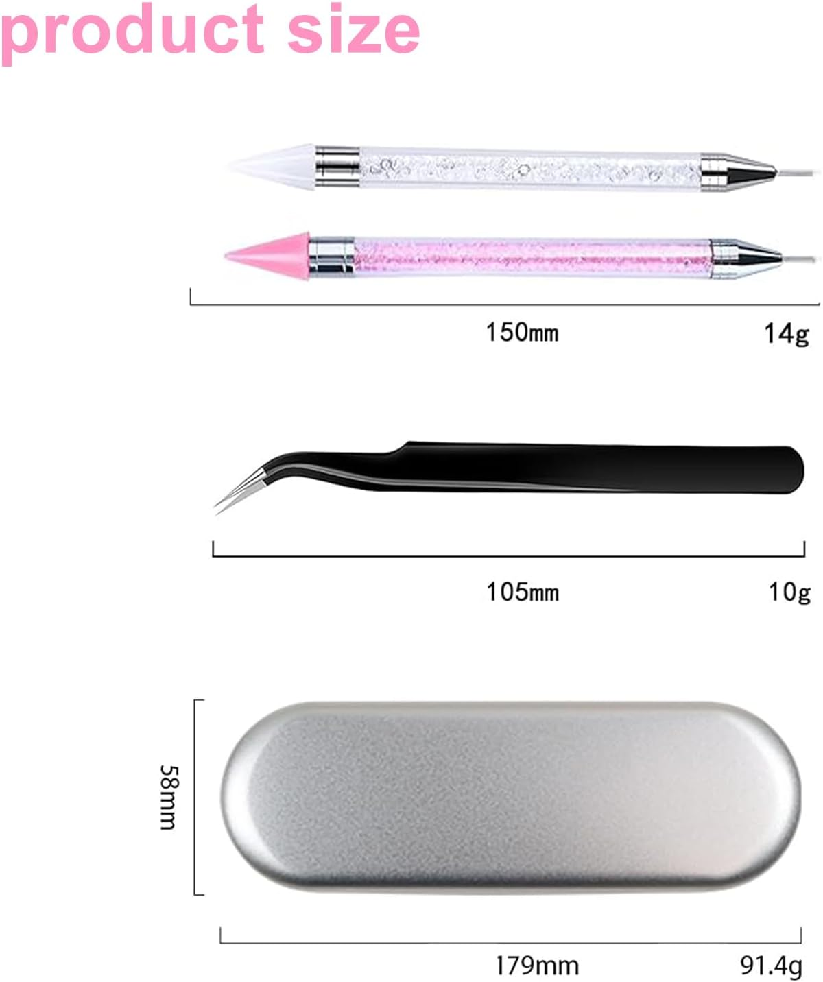 WEZCHUGHAOL Rhinestone Picker Tool Set, Acrylic Handle, Dual Head Applicator, Wax Tips, for Nail Art ﻿ image number 4