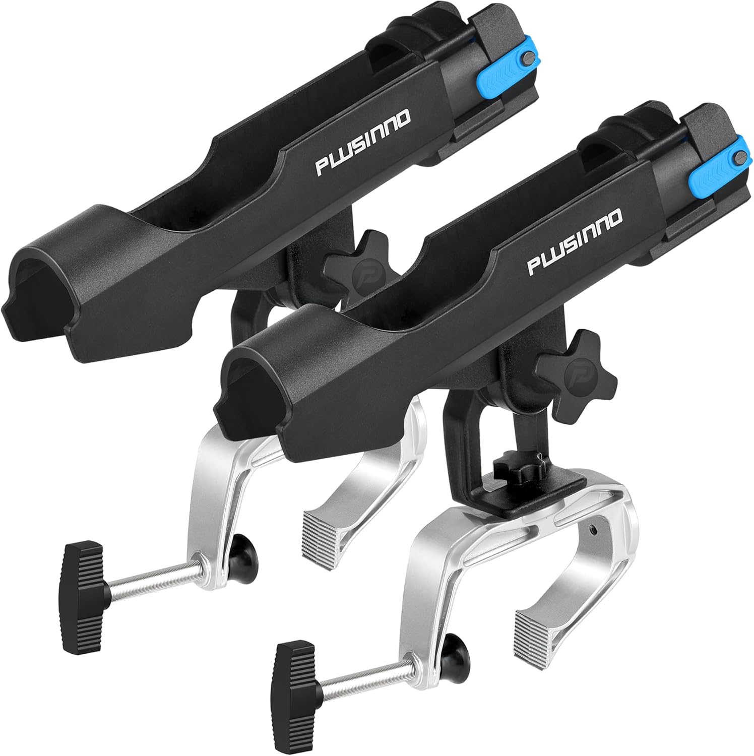 PLUSINNO Fishing Boat Rods Holder with Large Clamp Opening 360 Degree Adjustable Fishing Rod Racks Folding Holder &hellip;