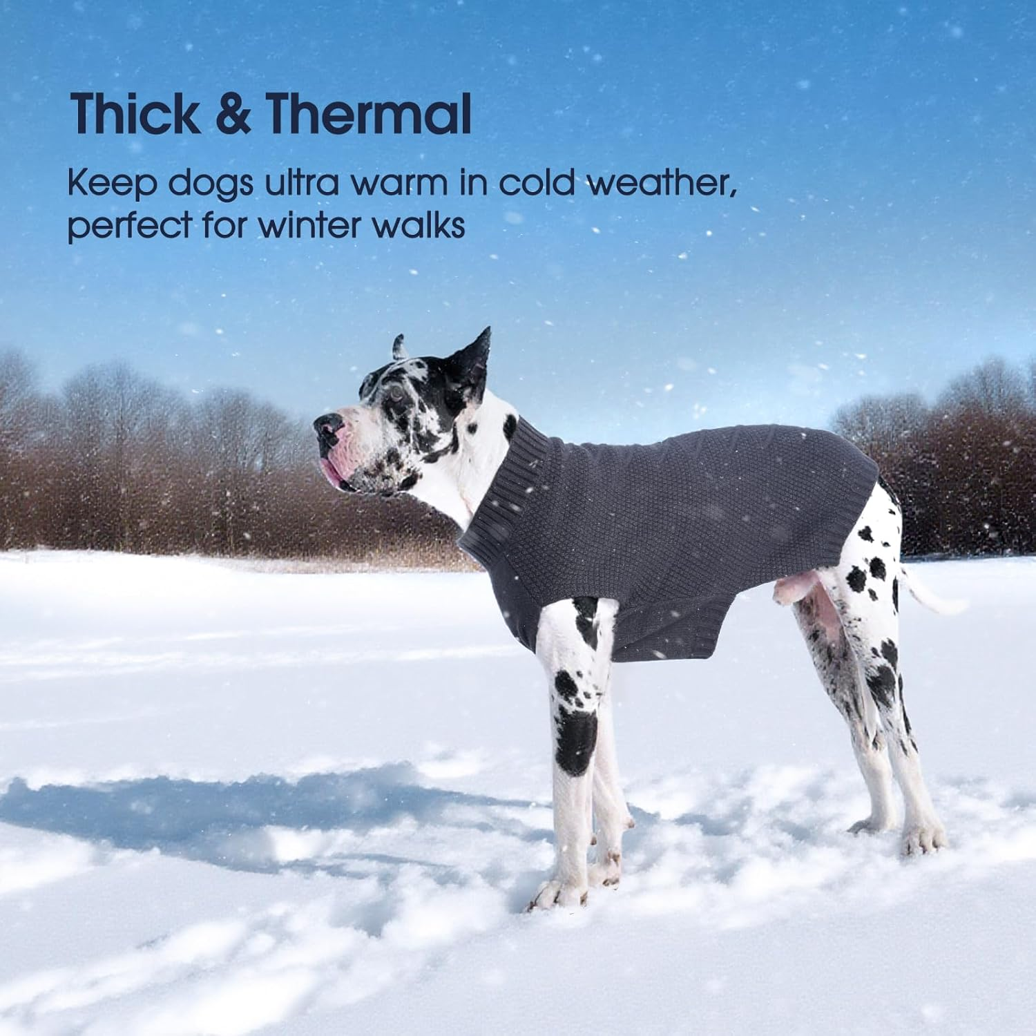 Iecoii Dog Sweater,Dog Sweaters for Medium Dogs Girl and Boy,Thermal Knitted Dog Christmas Sweater for Cold Weather,Small Medium Dog Sweaters for Christmas Outfits,Pug,Dachshund Sweaters,Darkgrey-Xl