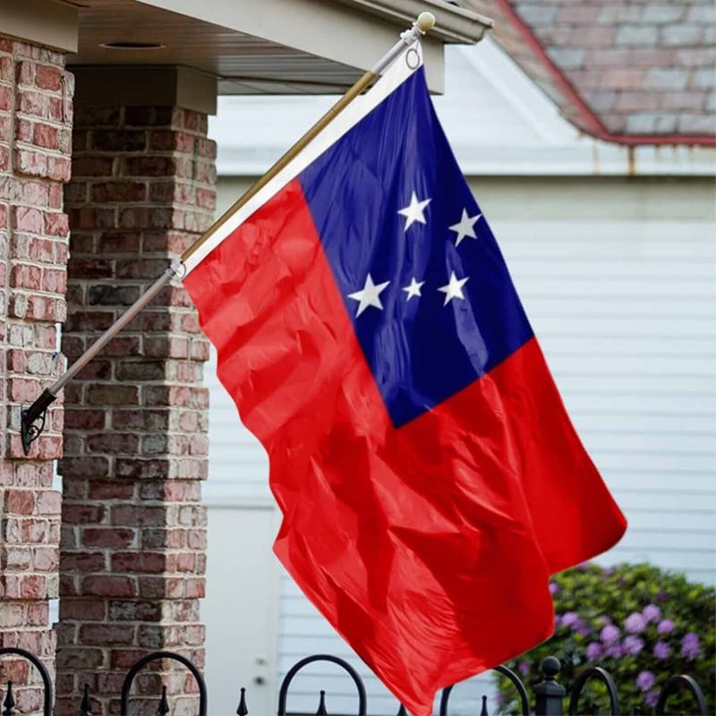 3X5Ft Outdoor Western Samoa Flag Samoan Flag Large，Samoan Flags Polyester with Brass Grommets 90X150Cm（35.4X59 In）, 100D Polyester, UV Resistant Outdoor/Indoor image number 2