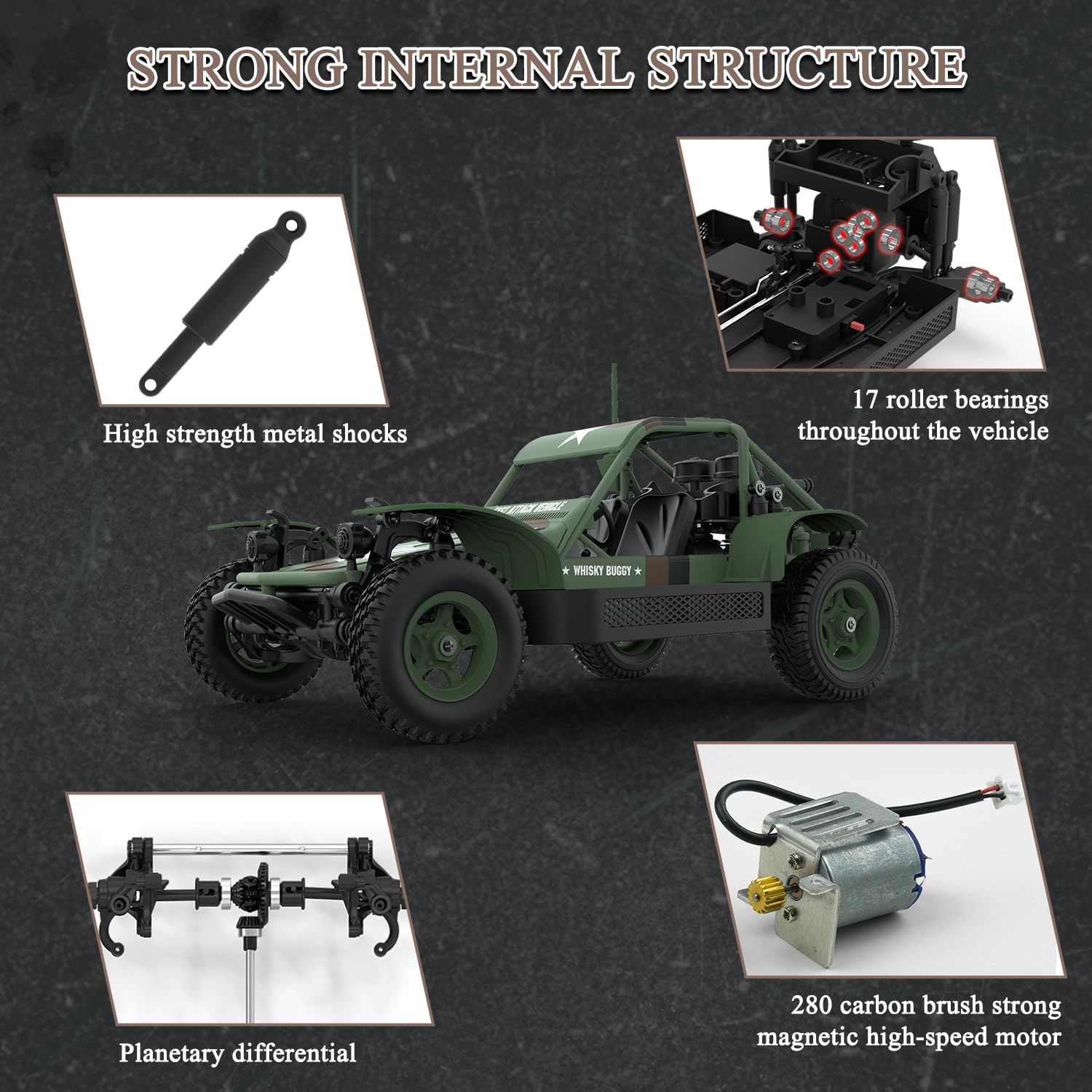 Spobot RC Car Military Truck 4WD Off-Road Army Tactical Vehicle Remote Control Truck with Lights Drift Cars Kids Hobbytoy image number 1