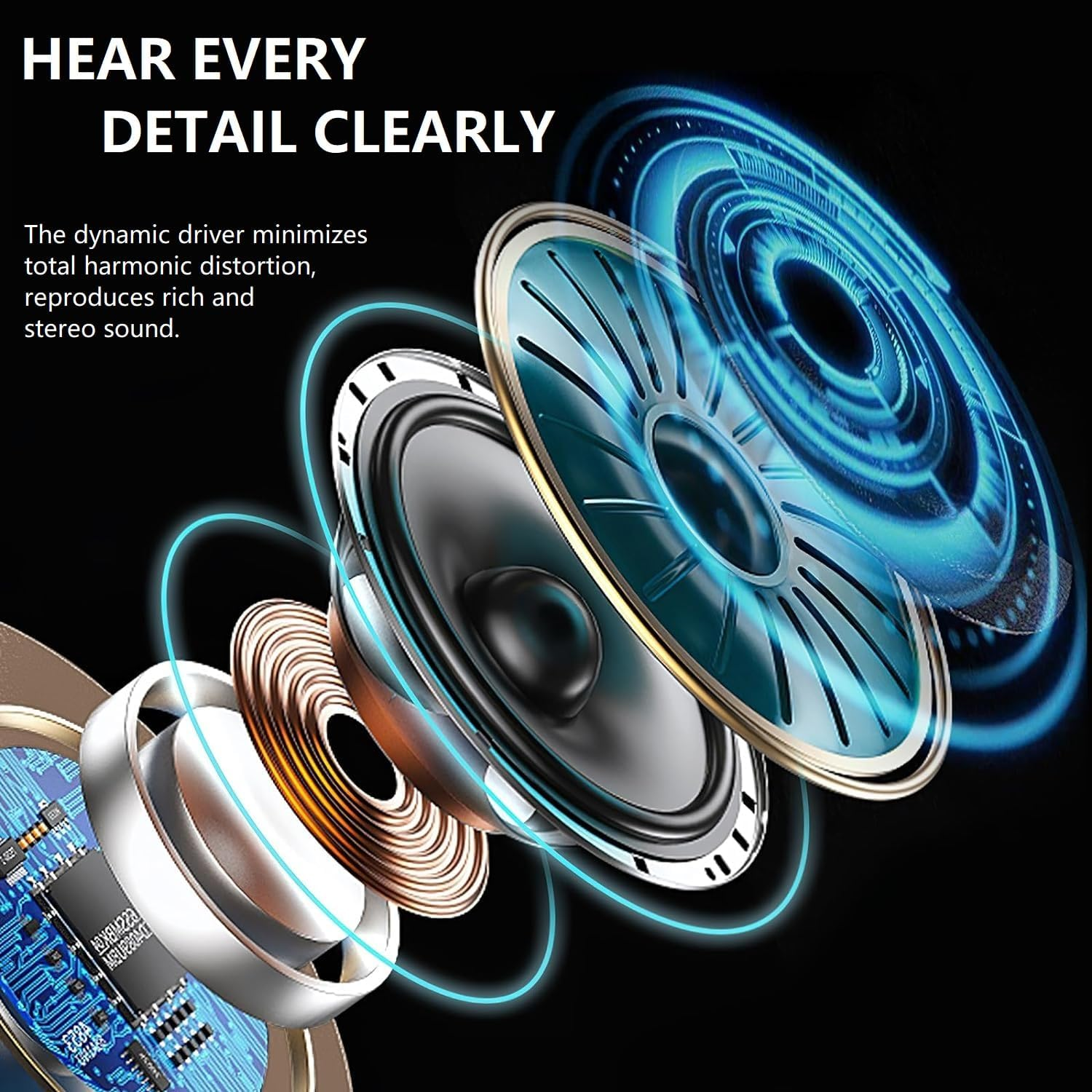 ND NEXT DESTINATION Wireless Bluetooth Headphones, Hybrid Headphones with Microphone and Hifi Stereo Sound, Wireless Over-Ear Headphones, Noise Cancelling, White image number 5