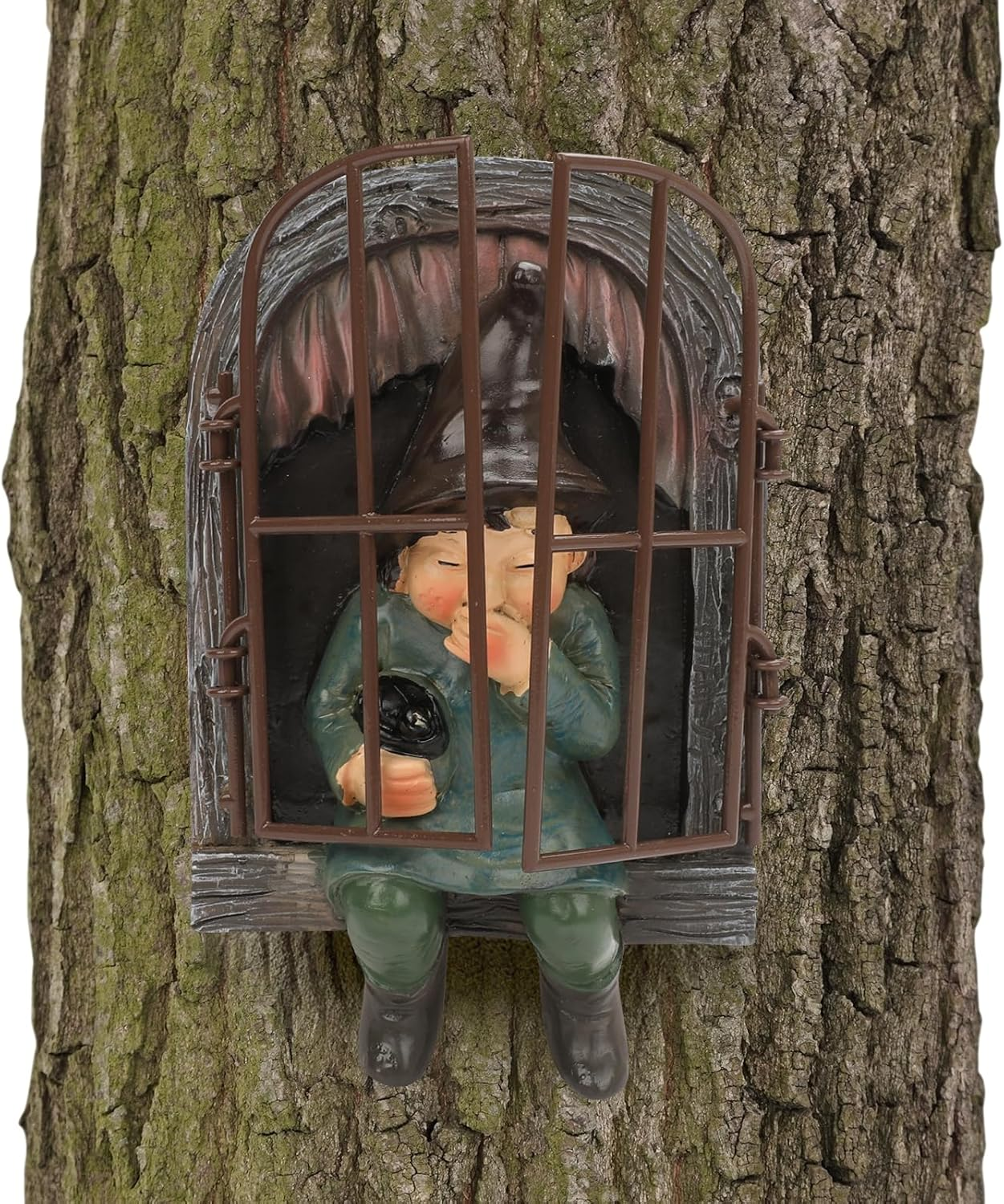 Elf Out the Window Yard Decorations Outdoor Tree Faces, 14.5Cm Tree Hugger Whimsical Yard Decor, Elf, Fairy, Gnome Garden Decorations, Fun Garden Art (BIUE) image number 6