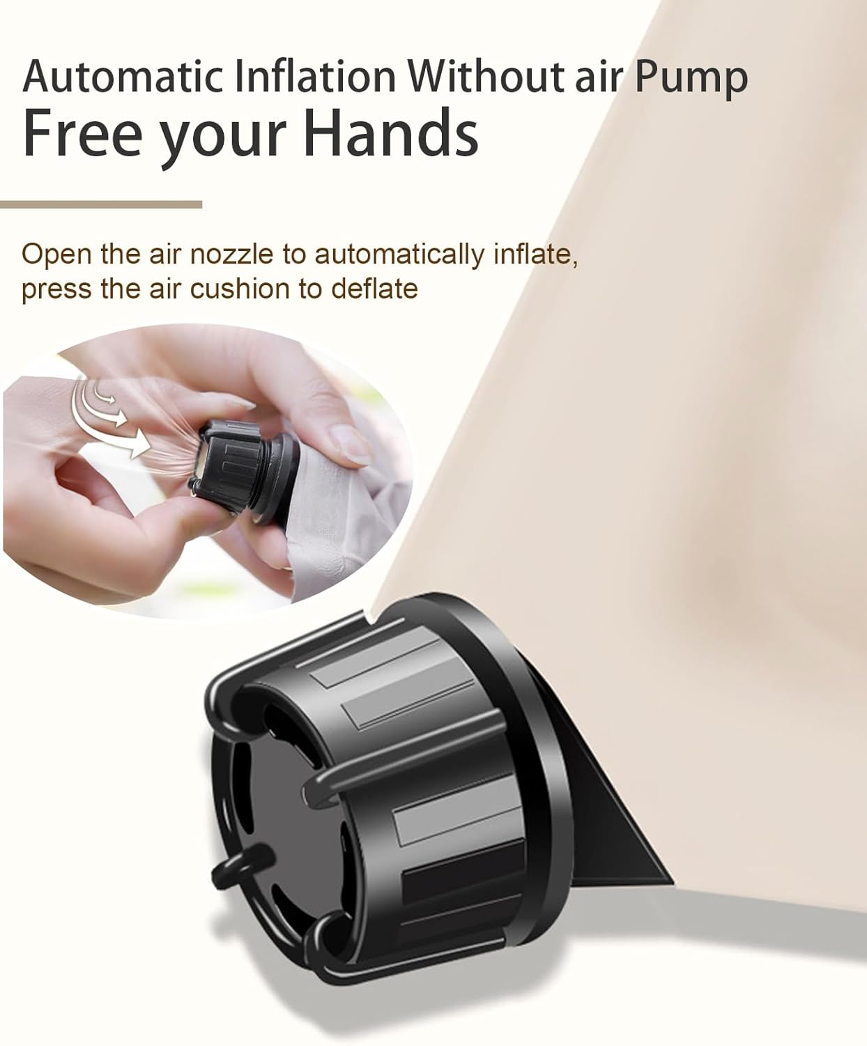 Double Sleeping Pad for Camping, 5CM Ultra-Thick Self Inflating Camping Pad with Pillow, Lightweight Camping Mattress Pad, Built-In Foot Pump, Portable Sleeping Mat for Hiking, Backpacking (Khaki) image number 3