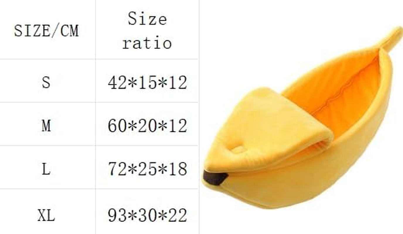 Cute Pet Banana Shaped Warm Cat Nest Dog Nest Semi Closed Pet Nest Hamster Nest Pet Bed Sleeping Mat (Yellow, XL) image number 4
