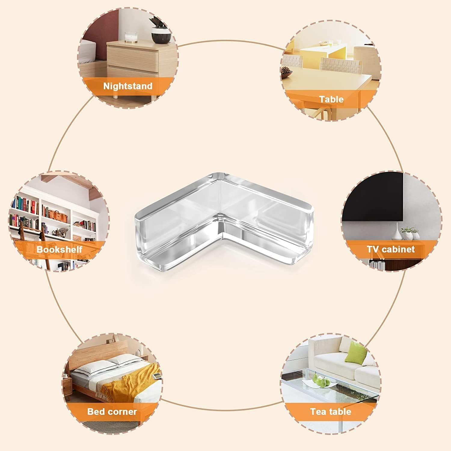 Baby Proofing Corner Guards - 12 Pack L Shape Furniture Safety Bumpers for Sharp Edges, Table & Furniture Corner Covers Protectors with Cushion - Easy Installation for Childproofing image number 3