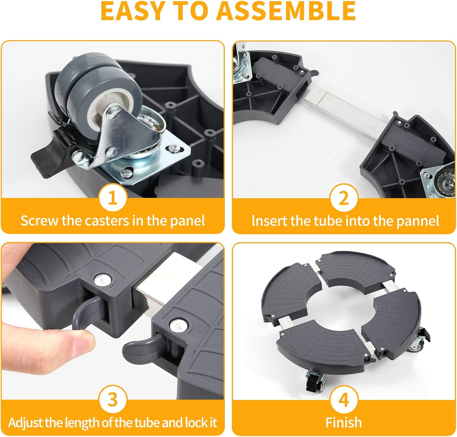 Nefish Pant Stand with Wheels Heavy Duty Plant Caddy Rolling Plant Stand Adjustable 15-21 Inches Plant Dolly Lockable Wheels for Planter Base Indoor Outdoor Large Garden Flower Pot Mover image number 3