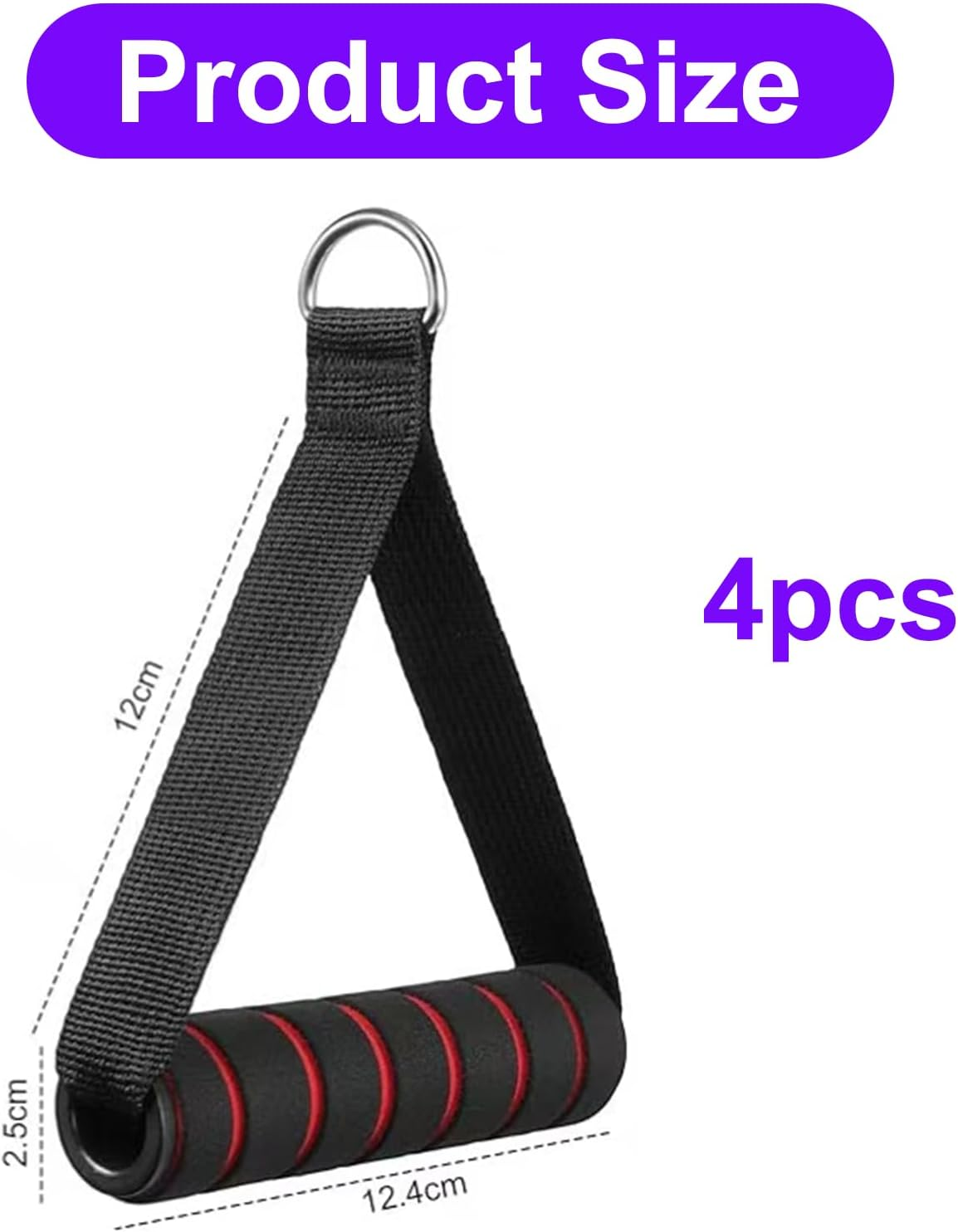 Gym Accessories, Double D Ring LAT Pulldown Attachment,Cable Machine, for Gym Rope Machine Handle Replacement Accessories, Heavy Duty Exercise Clips for Home Gym Equipment image number 1