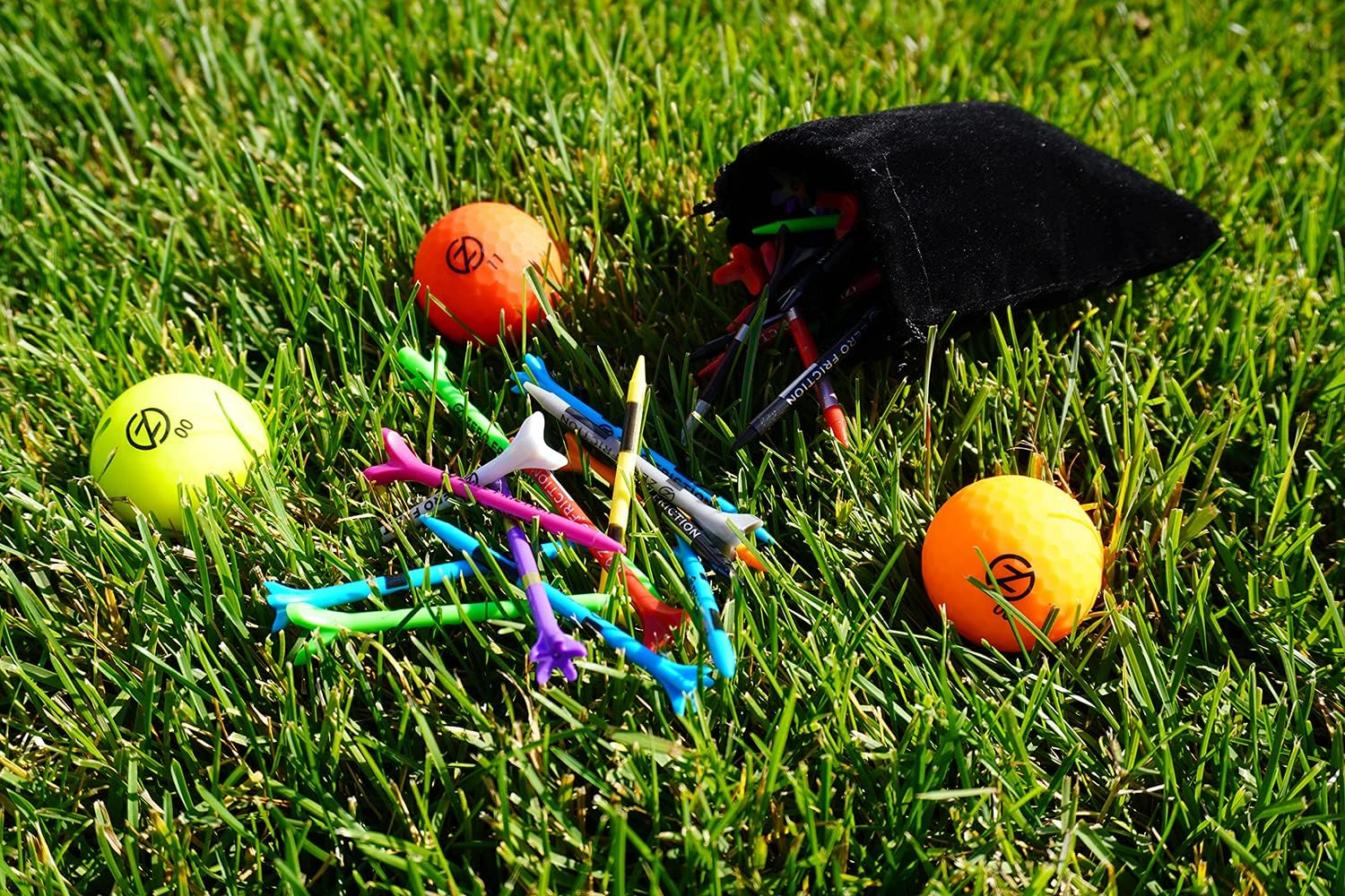 Zero Friction Golf Tee Variety Pack, 50 Tee Set, Includes Bonus Velvet Carrying Pouch image number 2