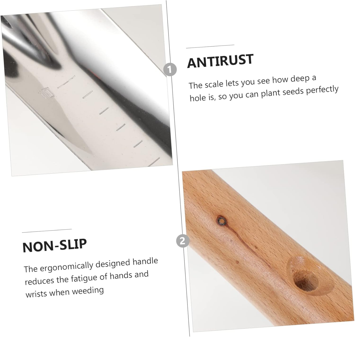 Gardening Trowel Stainless Steel Shovel Hand Garden Tool Transplanting Spade Outdoor Accessories image number 5