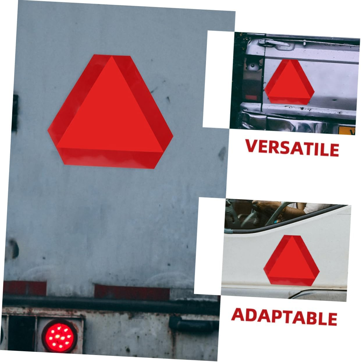 2Pcs Slow Moving Vehicle Sign Triangle Safety Sign Reflective Slow Moving Car for Warning and Caution at Night Low Visibility Areas image number 3
