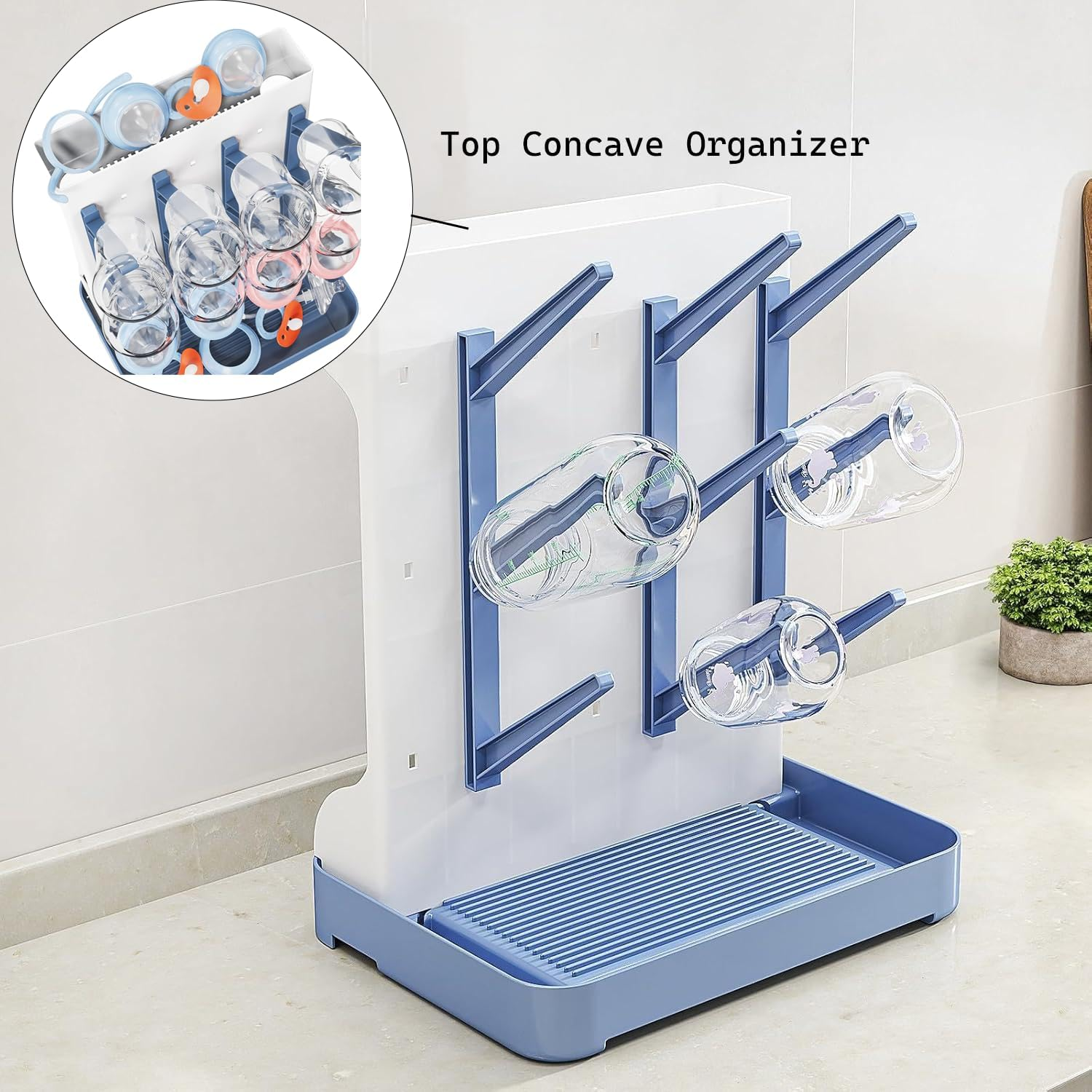 Bottle Drying Rack,Space Saving Vertical Bottle Drying Rack,Accessories Storage Stand for Organizing Brushes and Pacifiers on Countertop image number 1