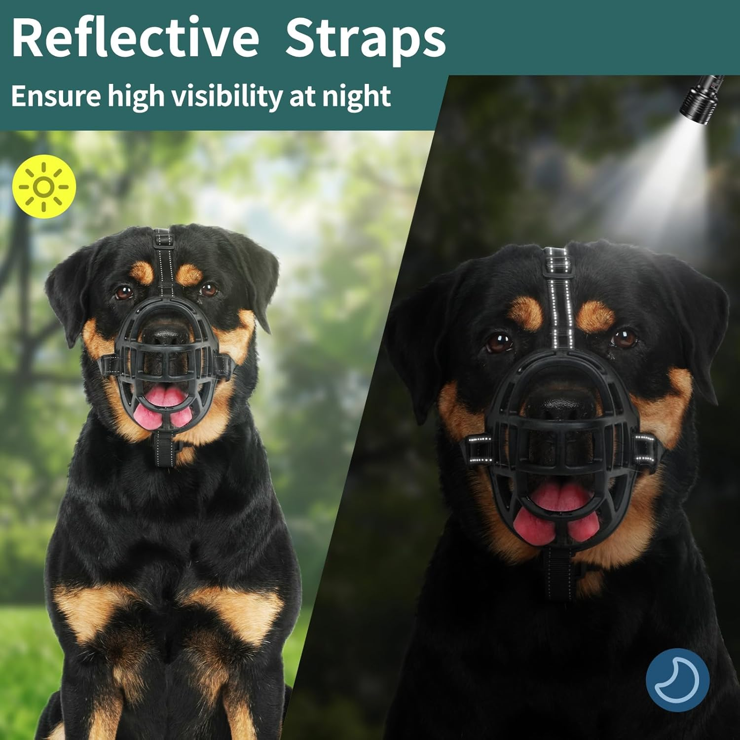 BARKLESS Dog Muzzle, Silicone Basket Muzzle for Small Medium Large Dogs, Soft Cage Muzzle Prevent Biting Chewing, Allow Drinking Panting, Suitable for German Shepherd image number 2