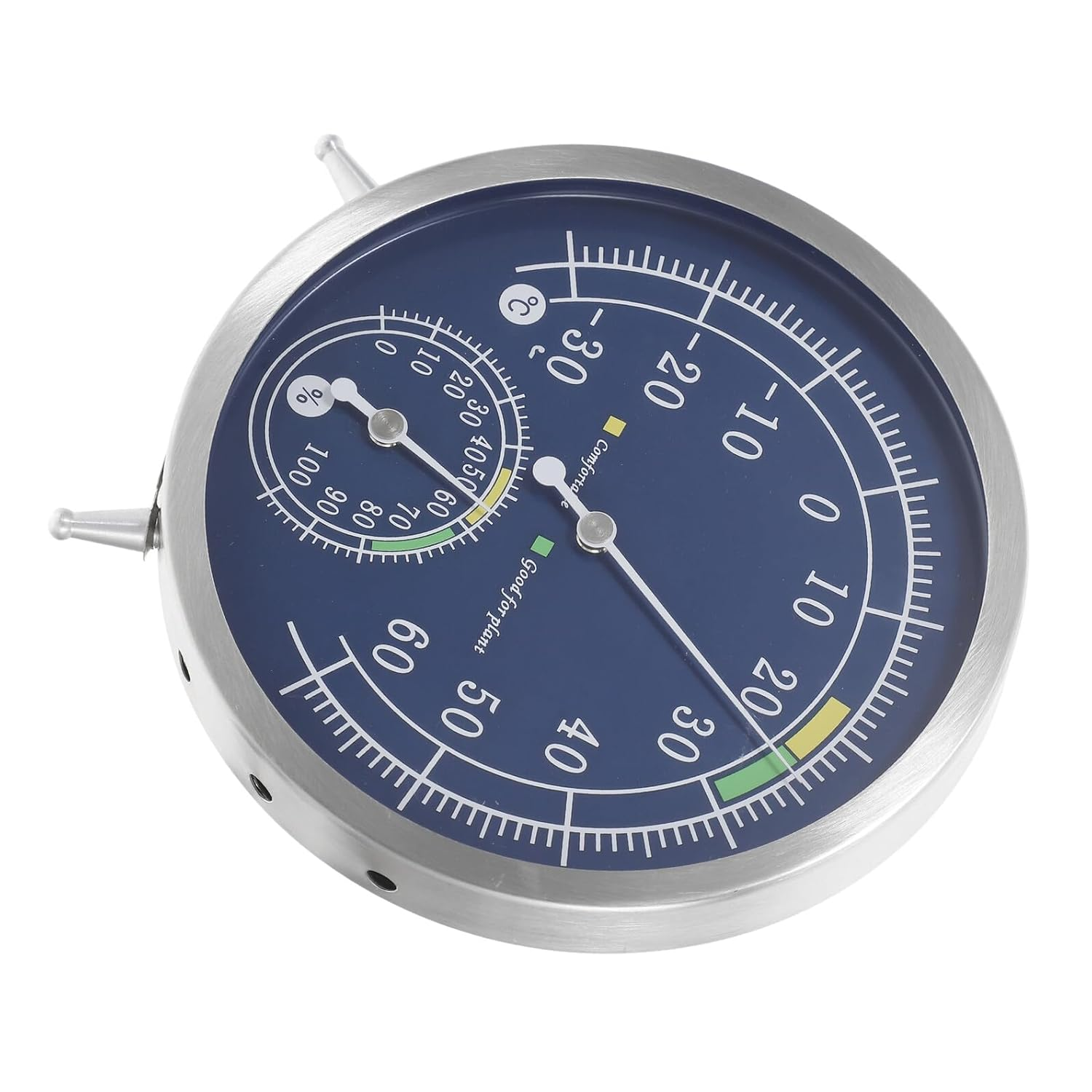 High Precision Indoor Thermometer Hygrometer Stainless Steel Analog Temperature and Humidity Gauge for Home Office Wall Mount Weather Resistant image number 4