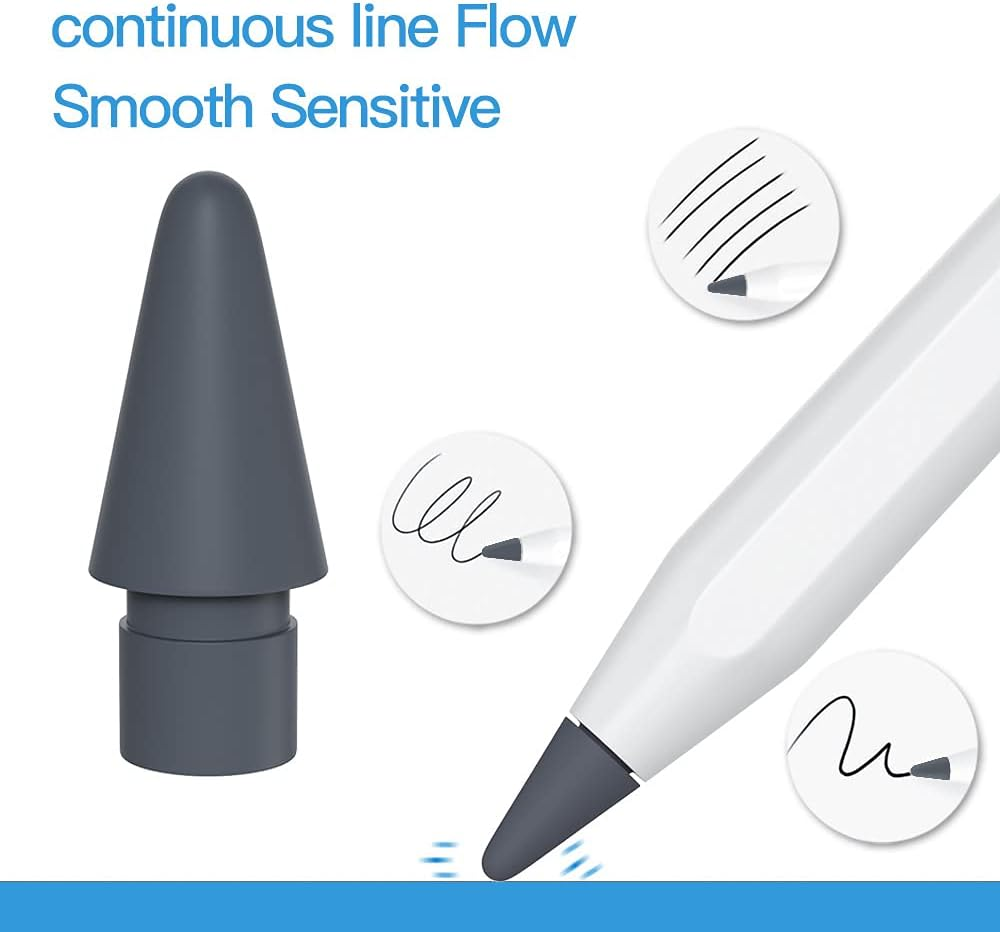 AWINNER Pen Tip Compatible with Apple Pencil Tips 1St & 2Nd Generation Color Nib (Grey) - Cyan image number 6