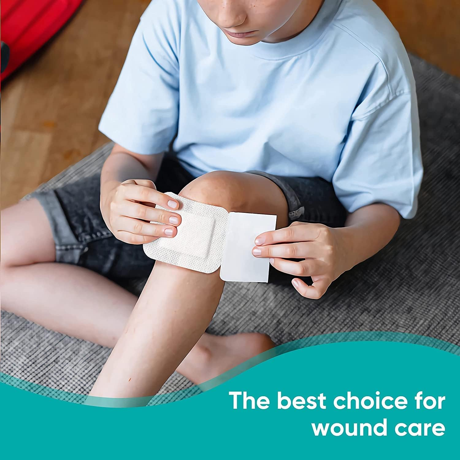 20 PCS Bordered Gauze-Island Dressing Wound Bandage Sterile Adhesive Gauze Pads Patches Post Shower Breathable Borders Individually Packed Pouches Tapes (10 X 10Cm) image number 3