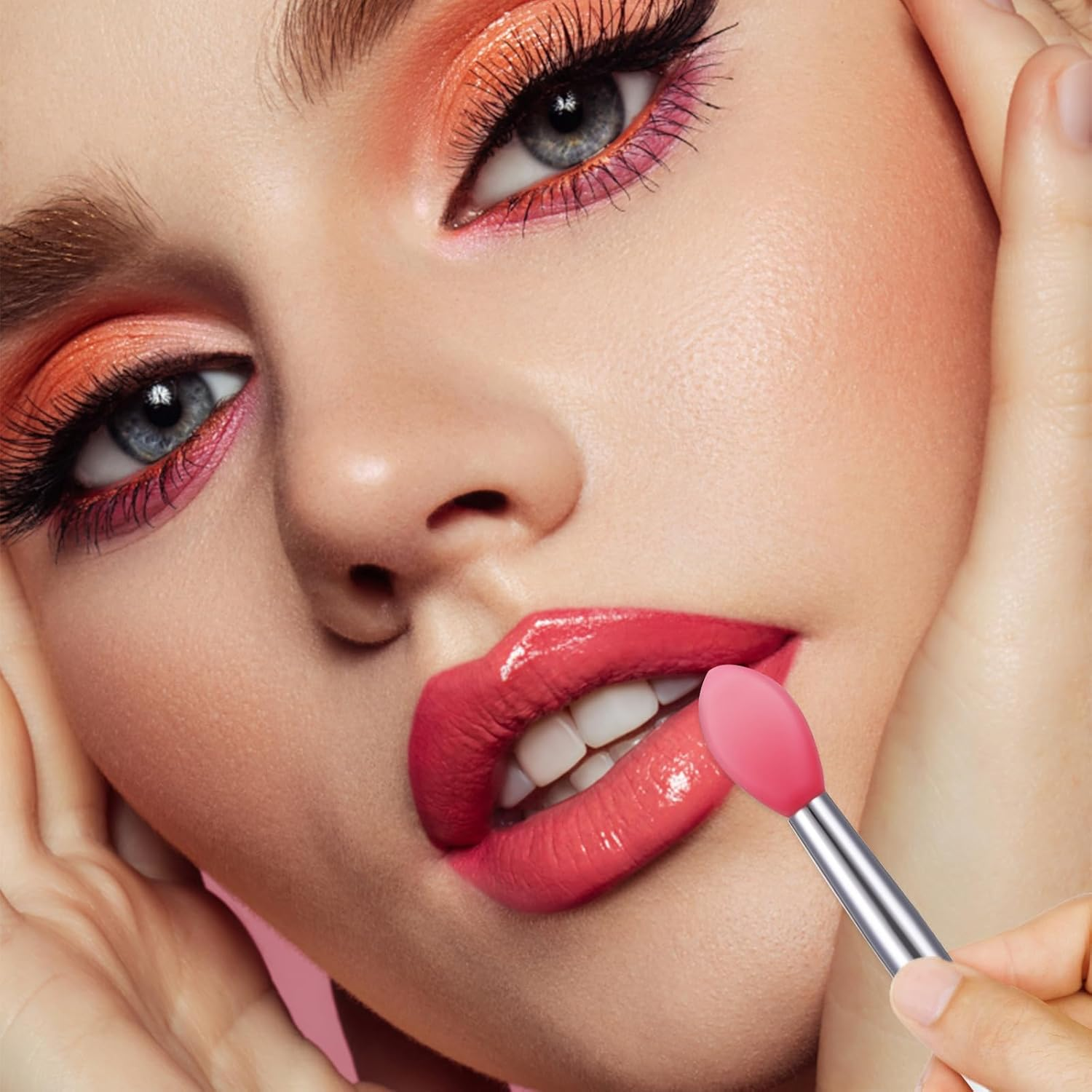 9PCS Reusable Lip Balm Applicator - Silicone Lipstick & Eyeshadow Brushes - Cream Lip Mask Beauty Tool Kit image number 1