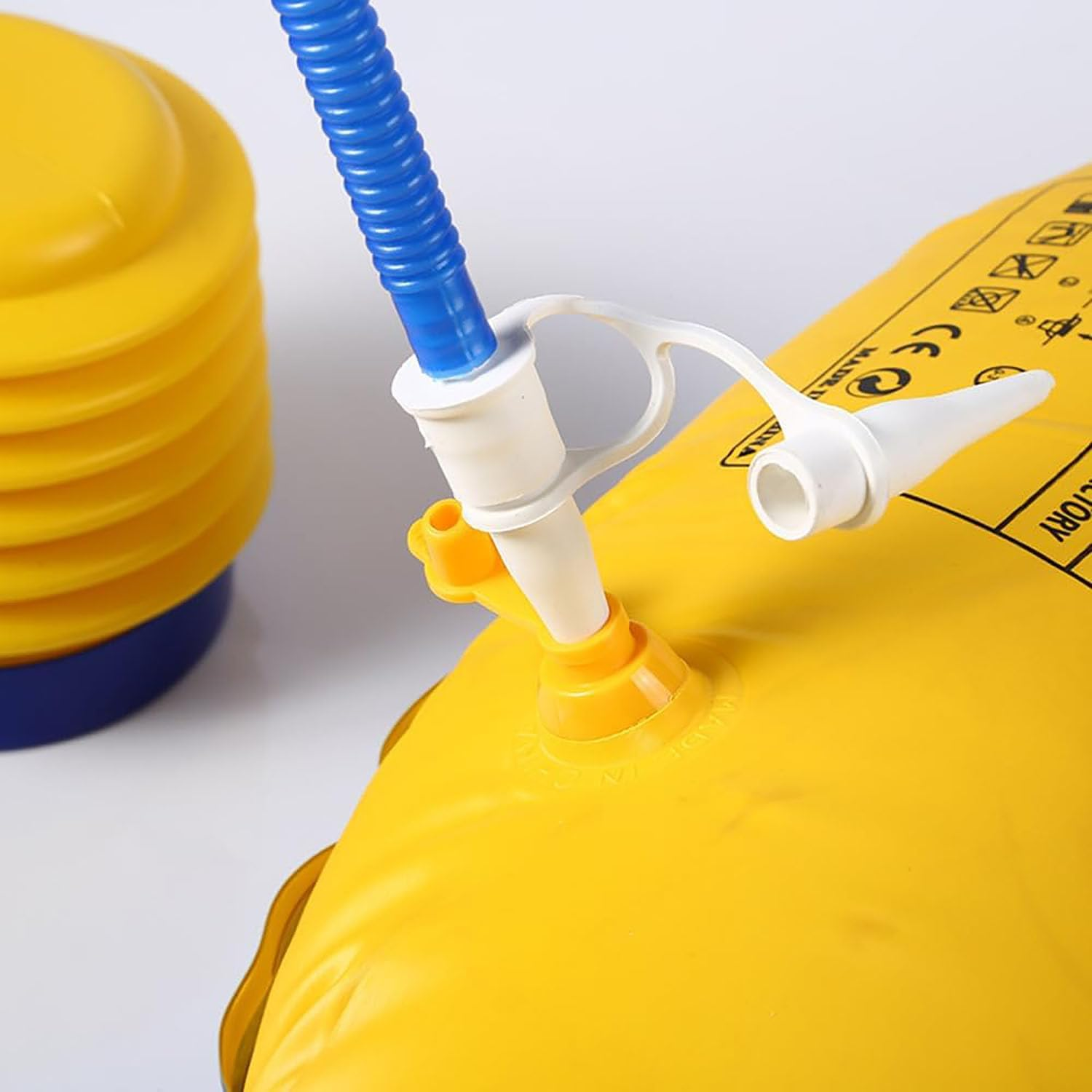 Foot Pump, with Plug Pin Stopper Adapter Kit, Plastic Corrugated Tube Foot Operation Inflatable Air Pump for Sports Fitness Balloon Swimming Ring Pool Float Inflatable Bed Pillow Boat Outdoor image number 4