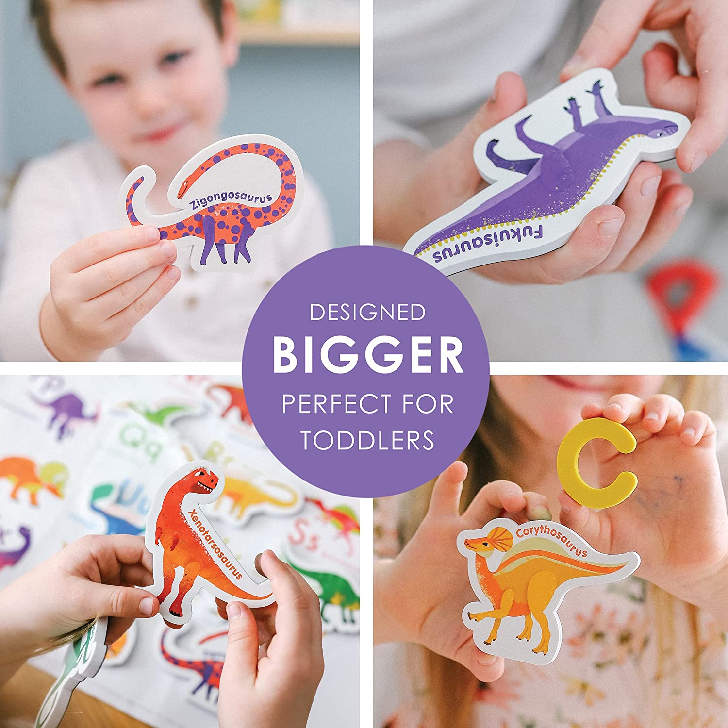 Curious Columbus Dinosaur Magnets &ndash; Magnetic ABC Letters for Toddlers &ndash; Fun Fridge Magnets for Kids with Alphabet Learning & Preschool Activities image number 4