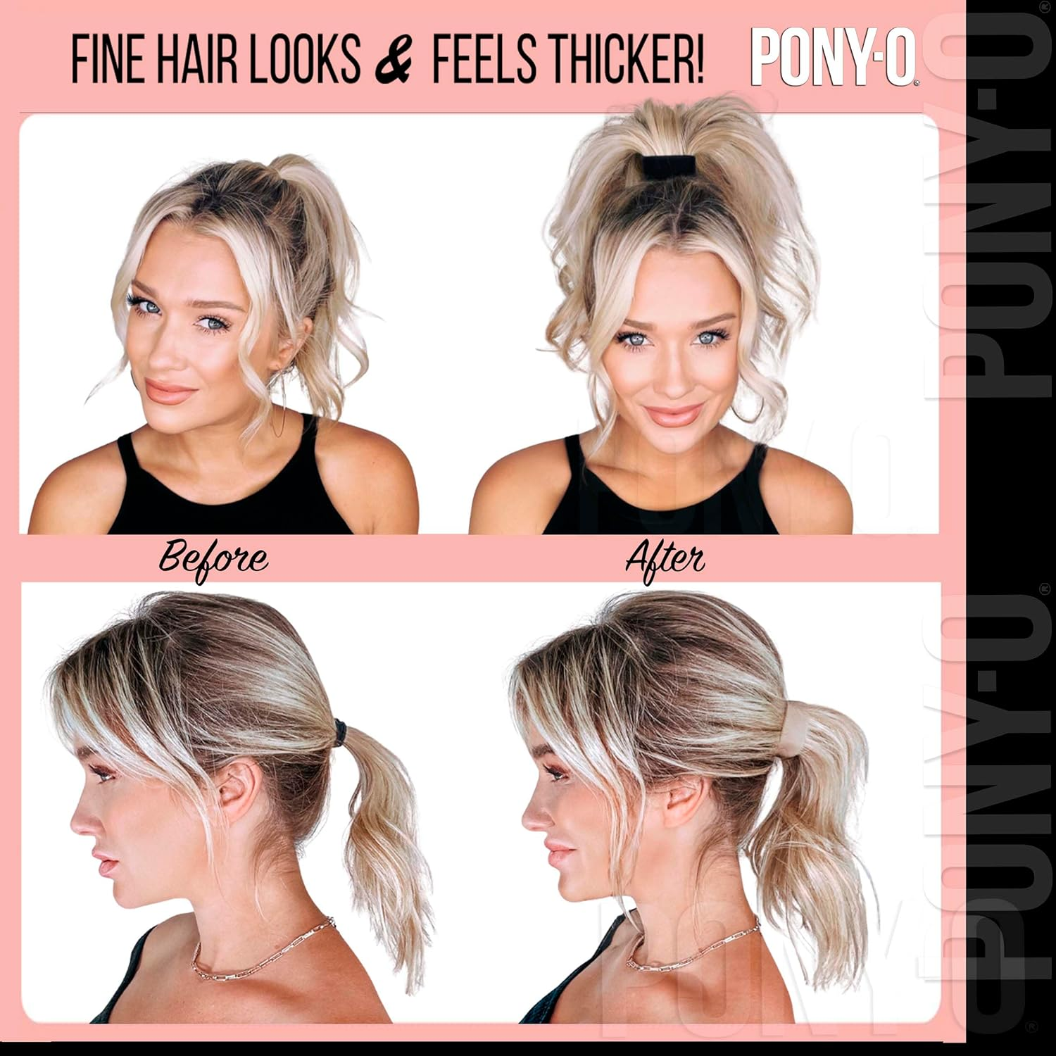 2 Medium Pony-Os for Fine to Normal Hair or Slightly Thick Hair (Blonde and White) image number 2