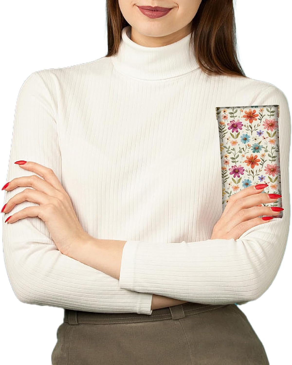 CREATCABIN 2Pcs 2 Styles Floral Eyeglasses Case Portable Sunglasses Pouch PU Leather Soft Waterproof Slim Squeeze Flower Glasses Goggles Holder Bag with 2Pcs Cloths for Travel Women Men 7.1 X 3.5 image number 2