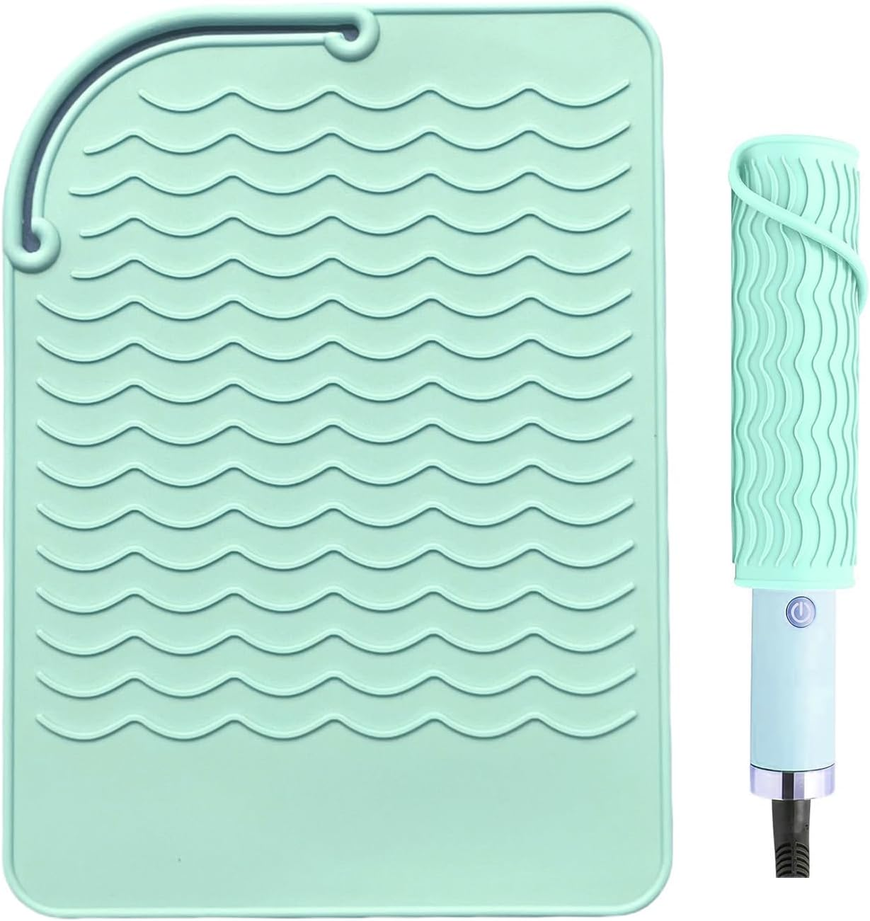 Curling Iron Pad Heat Resistant | Silicone Heat-Proof Mat and Protective Cover for Flat and Curling Irons | Portable Travel Pad for Hair Styling Tools, Home, Salon Use - Pink image number 4