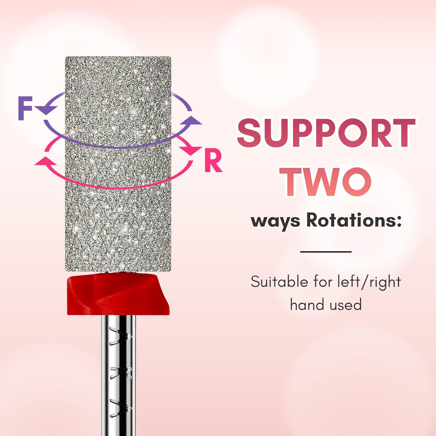 Makartt Nail Drill Bits, Large Barrel Carbide Diamond Sanding Buffer Bit for Nail Prep Cuticle Remove, Upgrade Nail Drill Tips with Cross Teeth and Dust-Proof Ring for Manicure Salon, F #320 Grit
