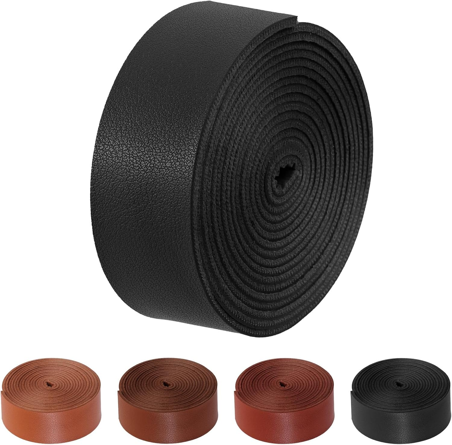 Hilitchi Black Leather Strips, 1 Inch Wide 78.7 Inch Length Double Sided Faux Leather Strips Flat Leather Straps Faux Leather Strips PU Leather Strips Belts for DIY Craft Projects image number 4