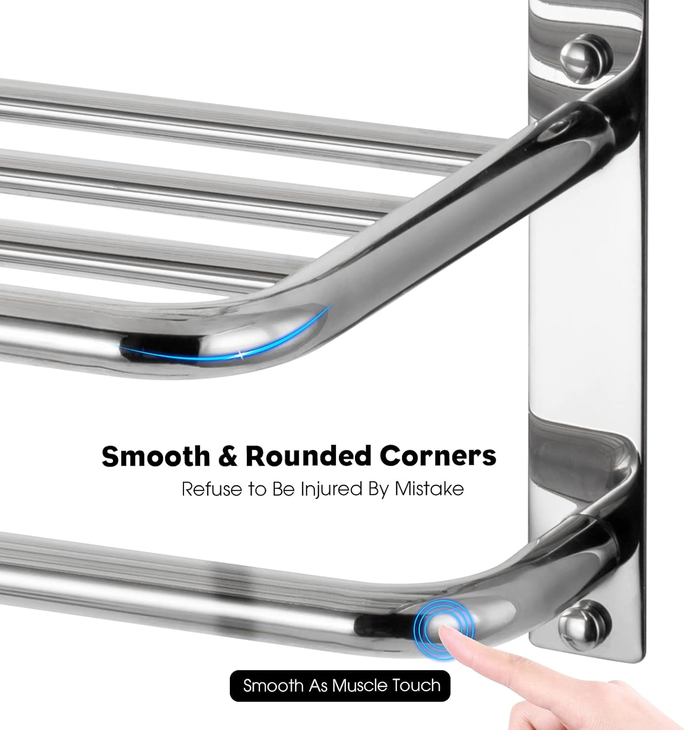 Towel Rack for Bathroom, DEWVIE 22 Inch Tower Holder with Tower Bars, SUS 304 Stainless Steel Lavatory Bath Towel Shelf Towel Hanger Wall Mount, 3-Tier (Brushed Nickel)