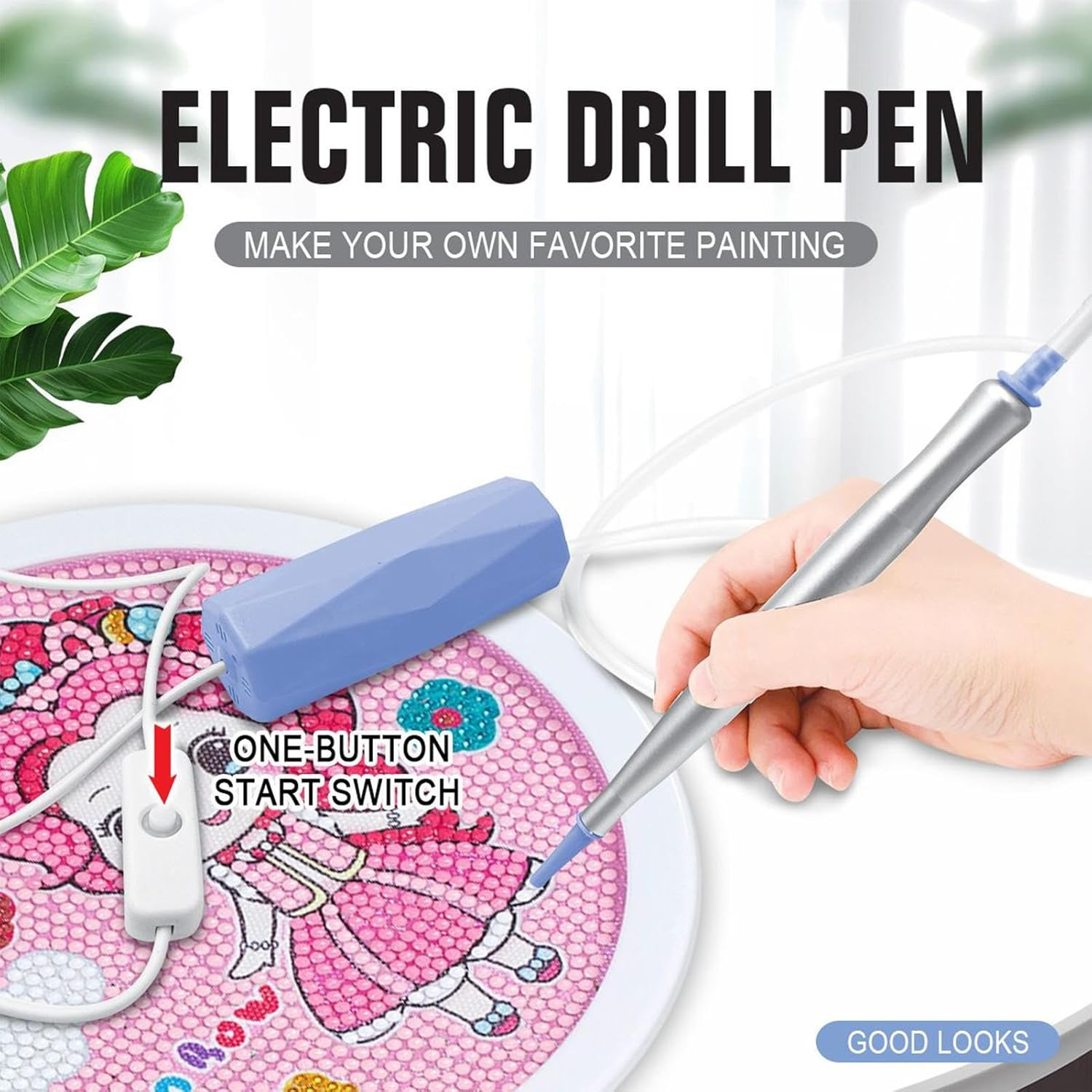 Dotting Tools for Painting - Electric Vacuum Ergonomic USB Nail Pen,Craft Supplies for Drawing Embroidery Art Home Crafts Adults Beginners Children Professional image number 1