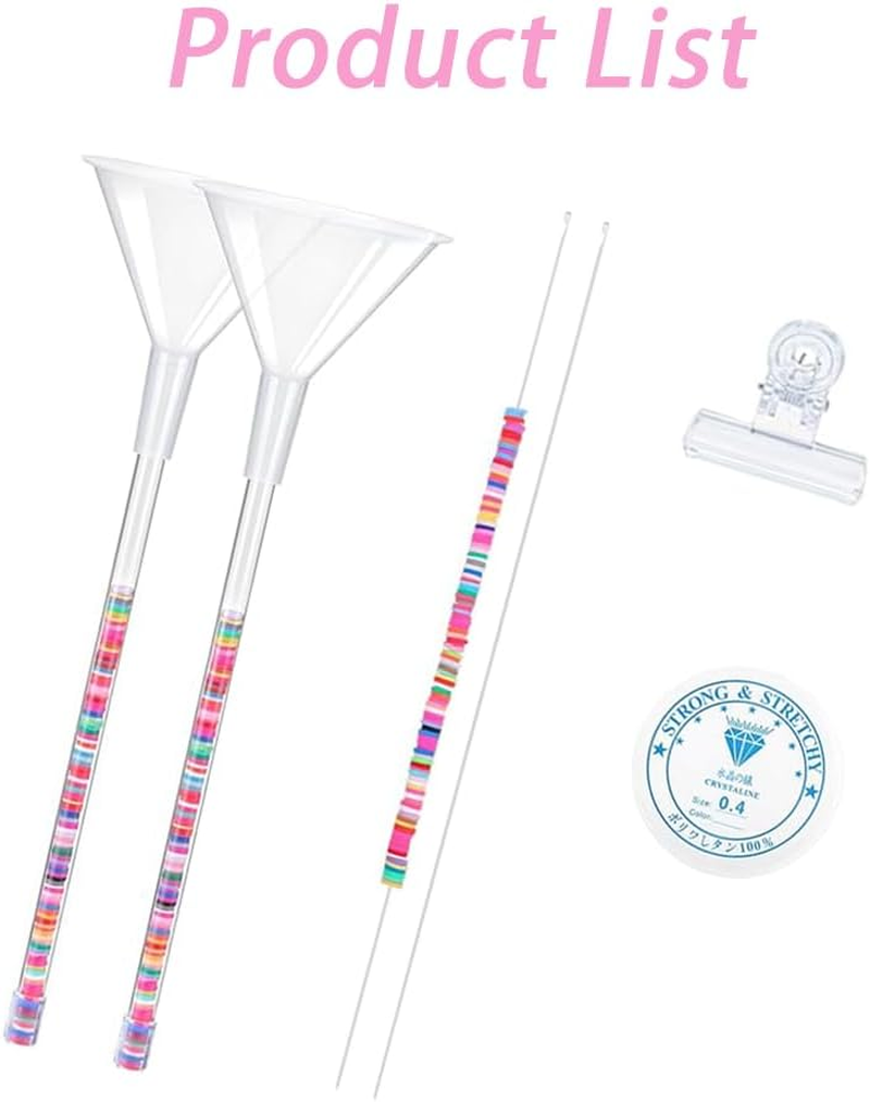 Jewellery Making Tool Kit, 6 Pieces, Beading Tools with Funnel, Needles, Clip and Thread