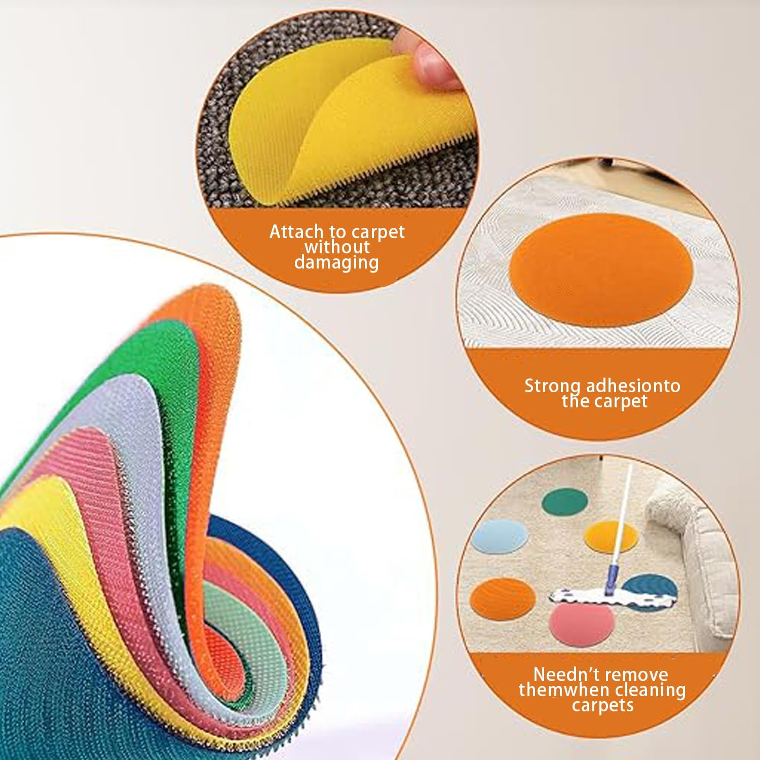 36Pcs Multicolor Carpet Sit Spots Markers with Storage Bag, Floor Dots for Classroom Sitting, Teacher Supplies Kindergarten Decoration, Circle Time Sit Stickersclassroom image number 2