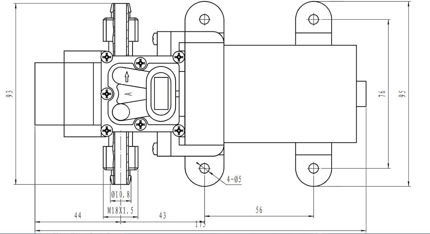 CYBERNOVA DC24V 100PSI 4.0L / M High-Pressure Self-Priming Diaphragm Pump for Fresh Water Built-In Pressure Switch Caravan/Boat/Garden/Gehicle/Camper Cleaning image number 2