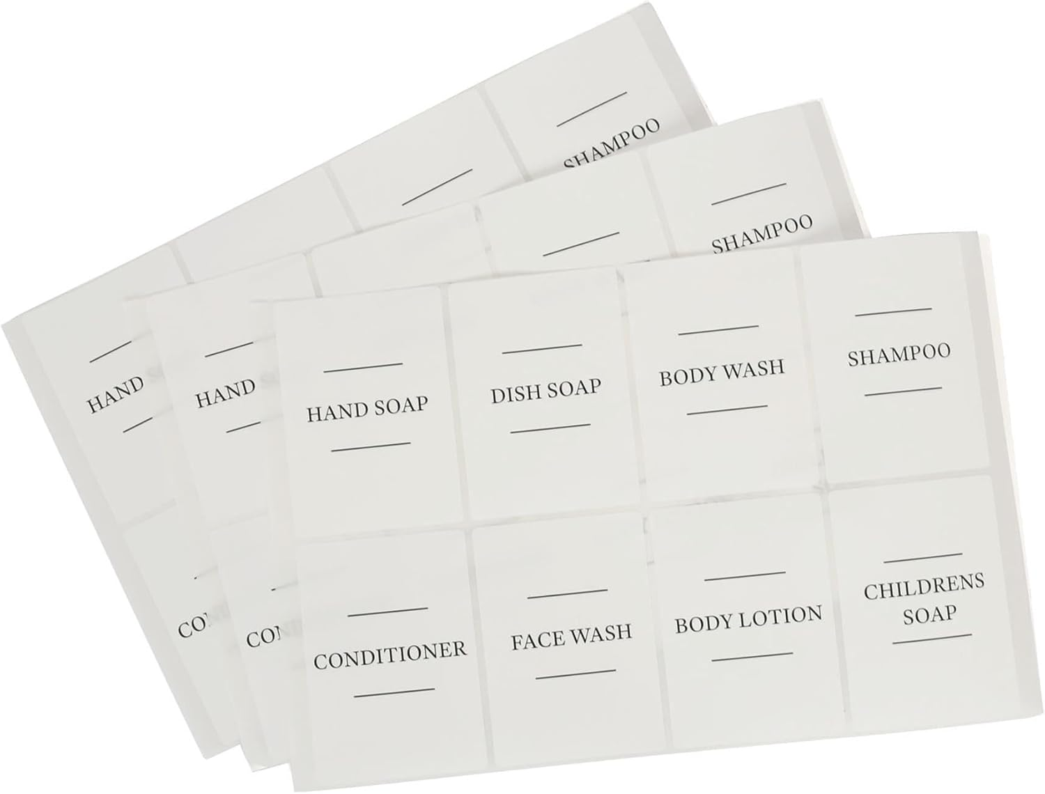 24Pc Soap Dispenser Labels Set - White - Bathroom Kitchen Shampoo Shower Gel Liquid Hand Wash Dish Foam Pump Storage Bottle - by Harbour Housewares image number 2