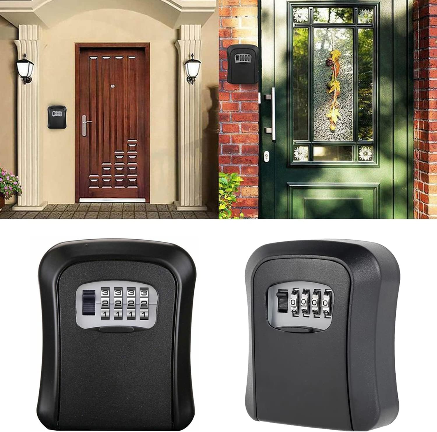 Key Lock Box, Wall Mountable Combination Lock Key Safe Storage Box Security Home Outdoor Digit image number 1