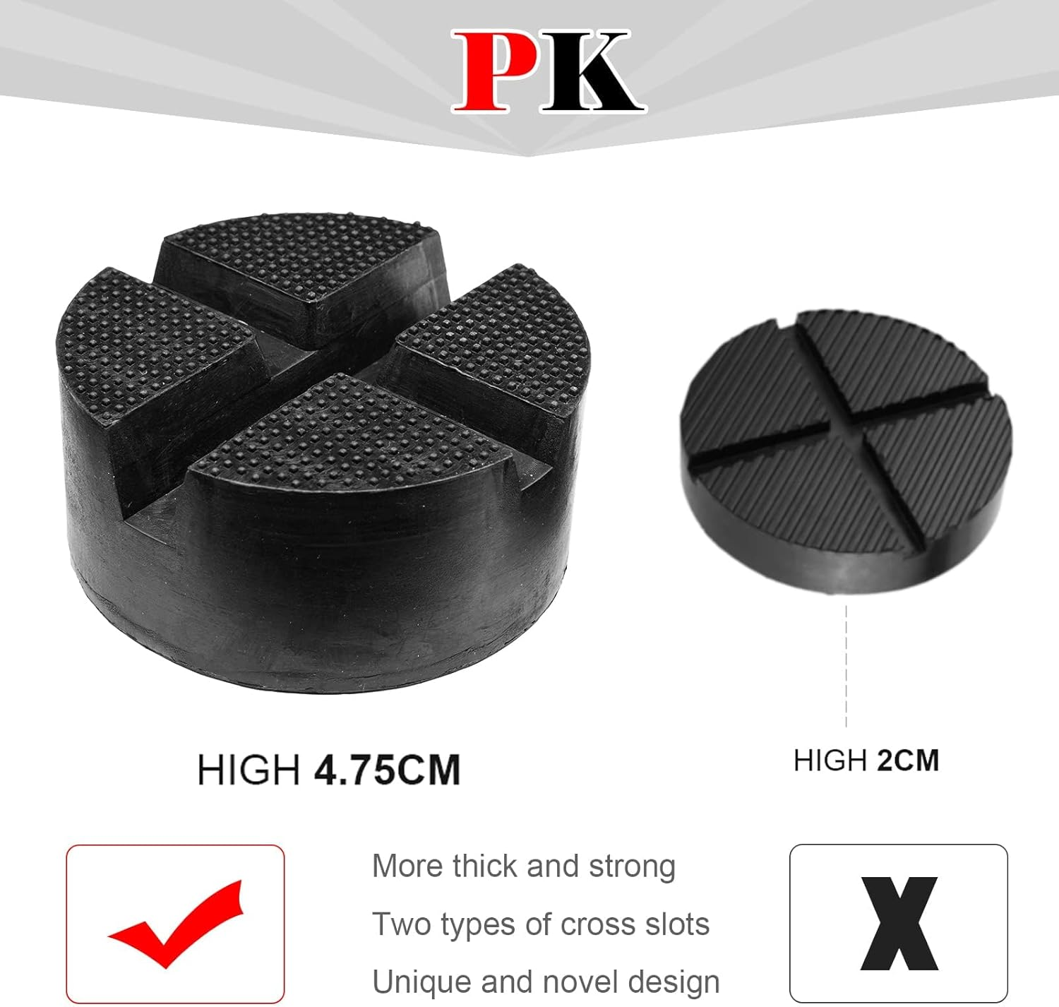 DIY Car Universal X-Slot Jack Pad Rubber Frame Rail Adapter Protector Pinch Weld Side Car Lifting anti Slip Design Floor Support (8X4.5Cm) image number 4