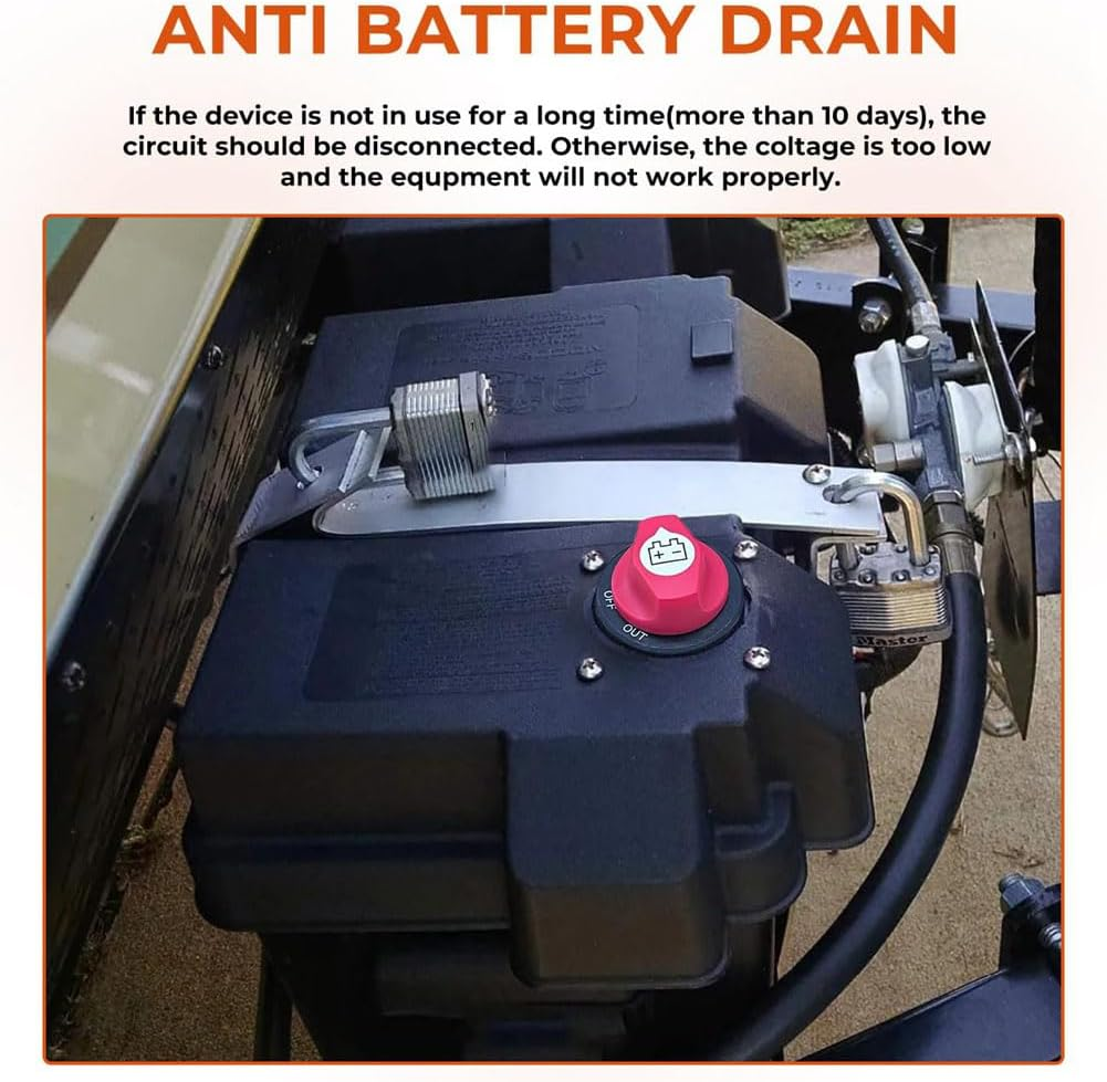 Battery Disconnect Switch 12-48V, Cut Shut off Isolator Switch for Marine Boat RV ATV Car Utv Vehicle 100A image number 2