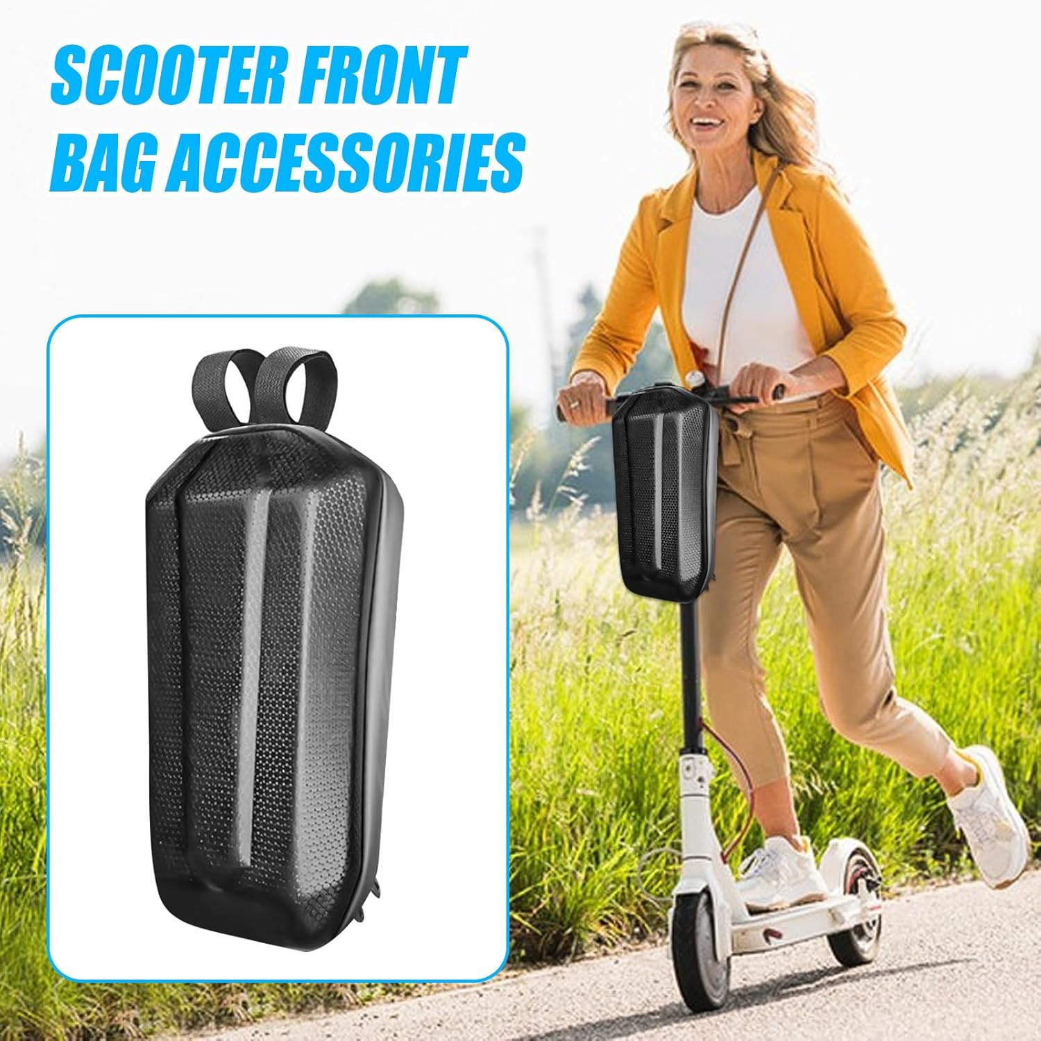 Bike and Scooter Handlebar Bag, Waterproof Scooter Storage Bag, 3L Waterproof Front Bags for Escooter, Mobility, Electric Bike, Handle, Tiller Bags for Charger Tools, Repair Tools image number 4