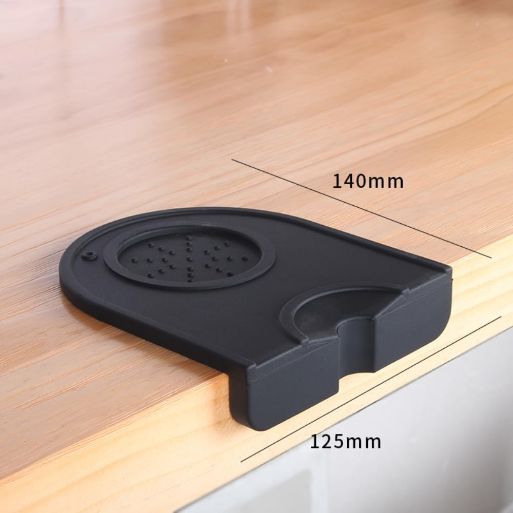 Poemtian Coffee Tamper Mat Holder Pad, Small Silicone Espresso Tamping Mat Black anti Slip Corner Tamping Pad,Anti-Slip Mat Barista Tool Tamp Mat