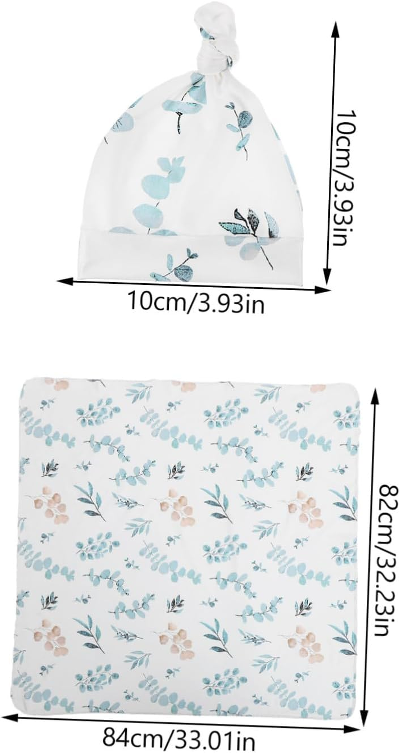 INOOMP 1Set Newborn with Hat and Headband Essentials for Boy Girl Includes Eucalyptus Design and Sign image number 3