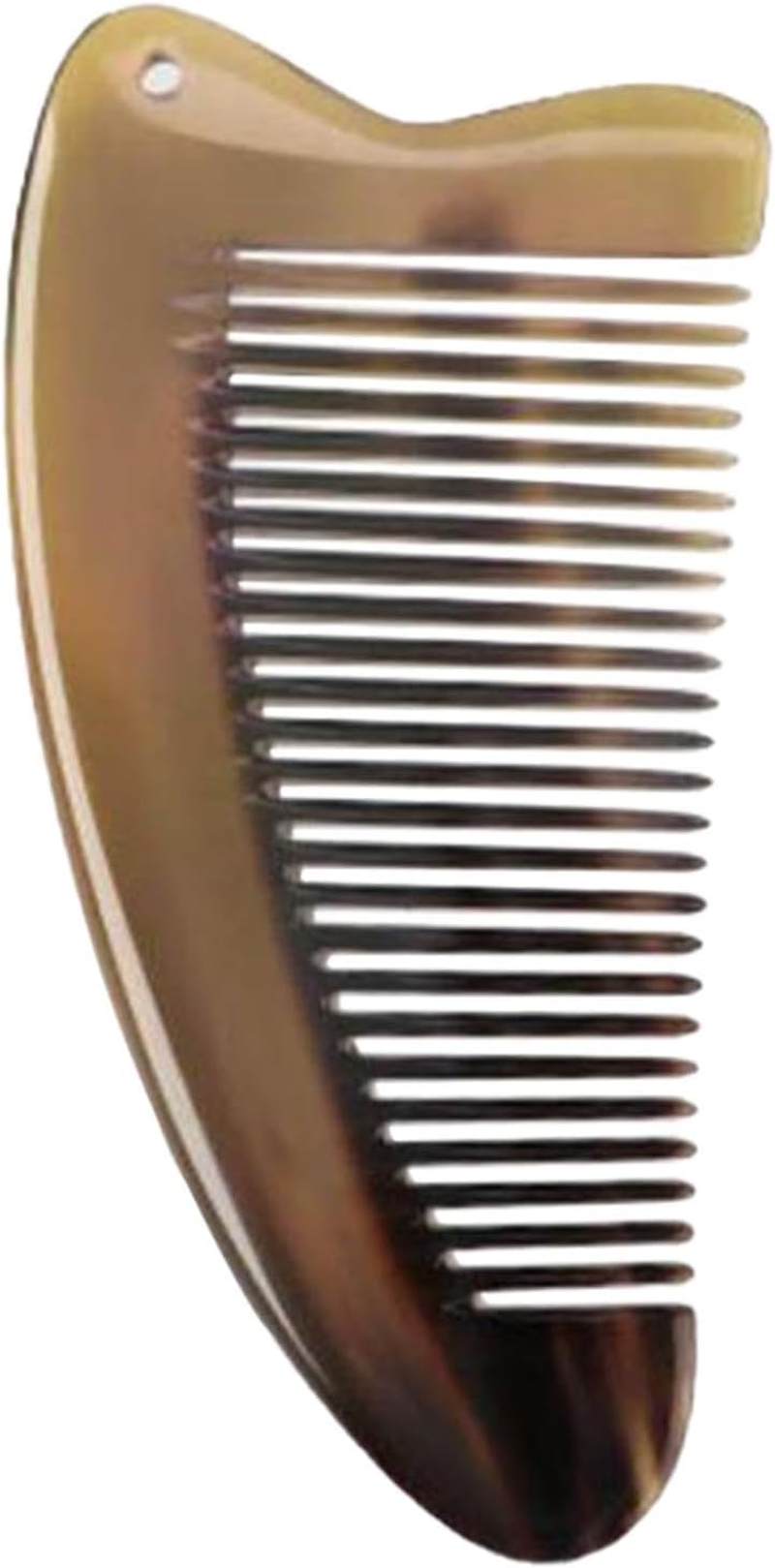 Tuxuseo Horn Combs for Women, Buffalo Horn Comb - Wide Tooth Hair Brush Natural Antistatic Horn Comb - Handmade Bone Brush Beard Massage Health Care for Men and Women